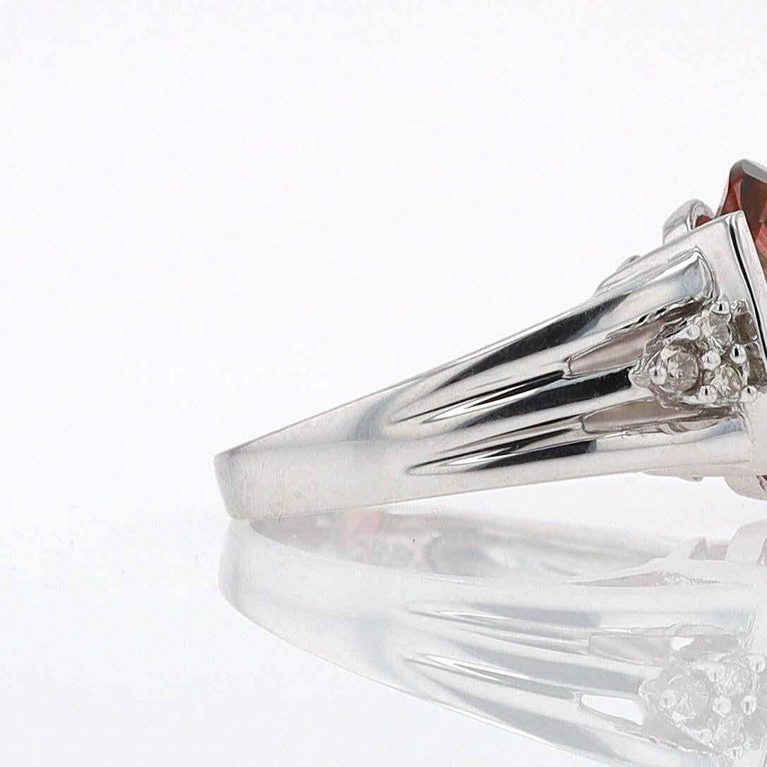 Retro 6.05 Carat Padparascha Peach Tourmaline Oval Engagement Ring