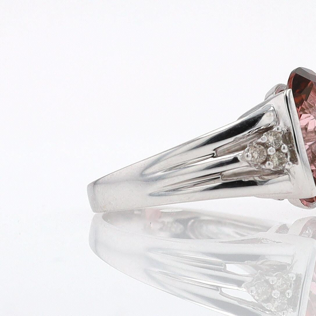 Retro 6.05 Carat Padparascha Peach Tourmaline Oval Engagement Ring