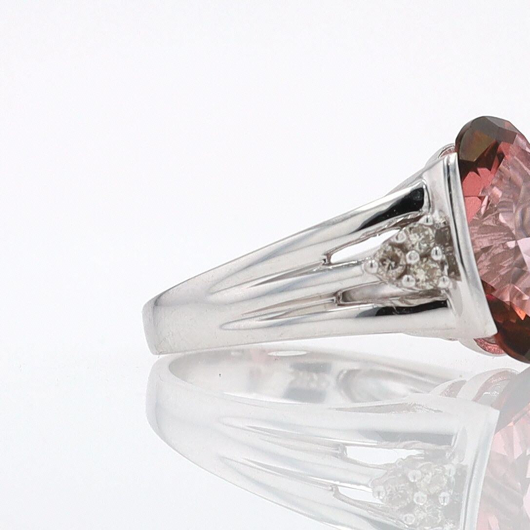Retro 6.05 Carat Padparascha Peach Tourmaline Oval Engagement Ring