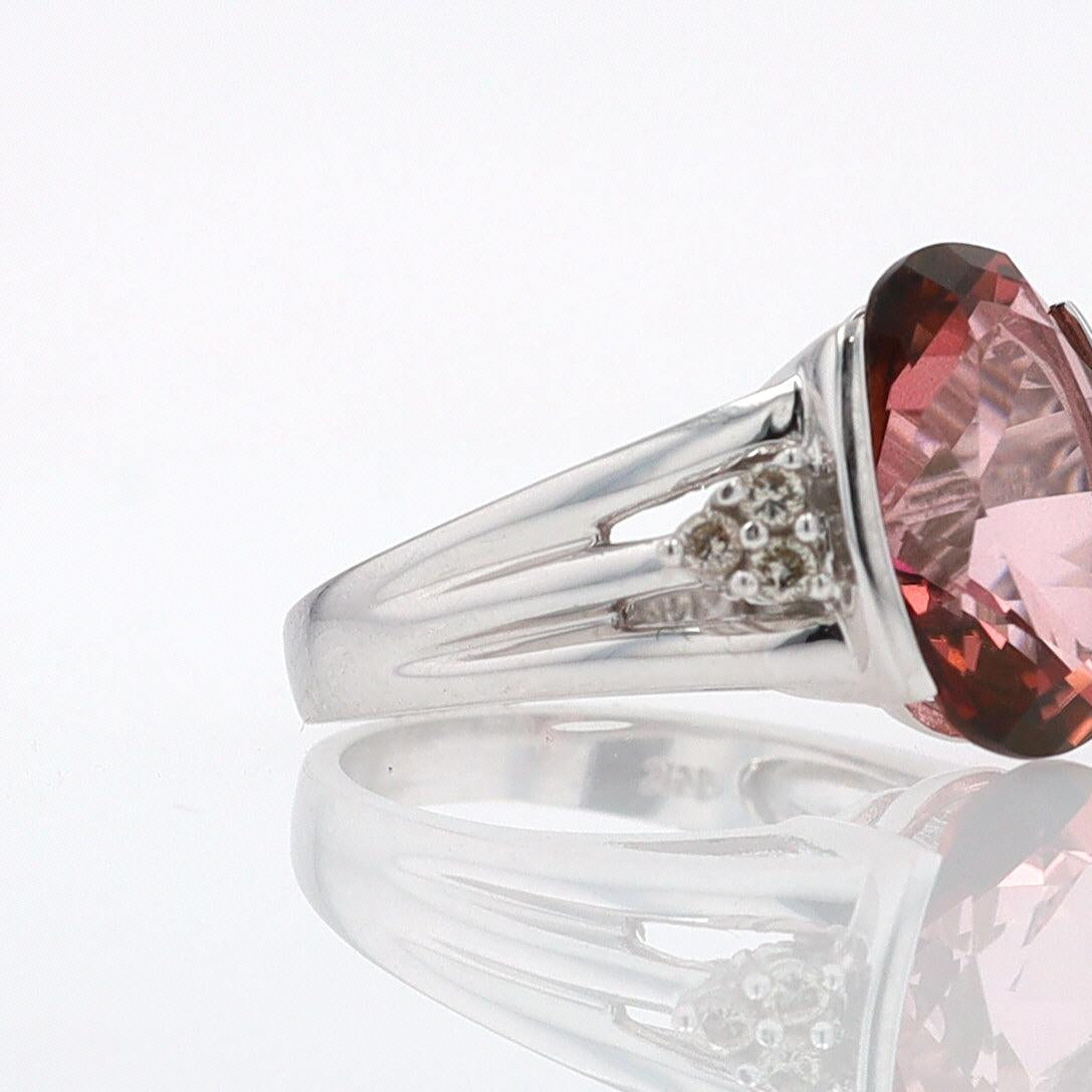 Retro 6.05 Carat Padparascha Peach Tourmaline Oval Engagement Ring
