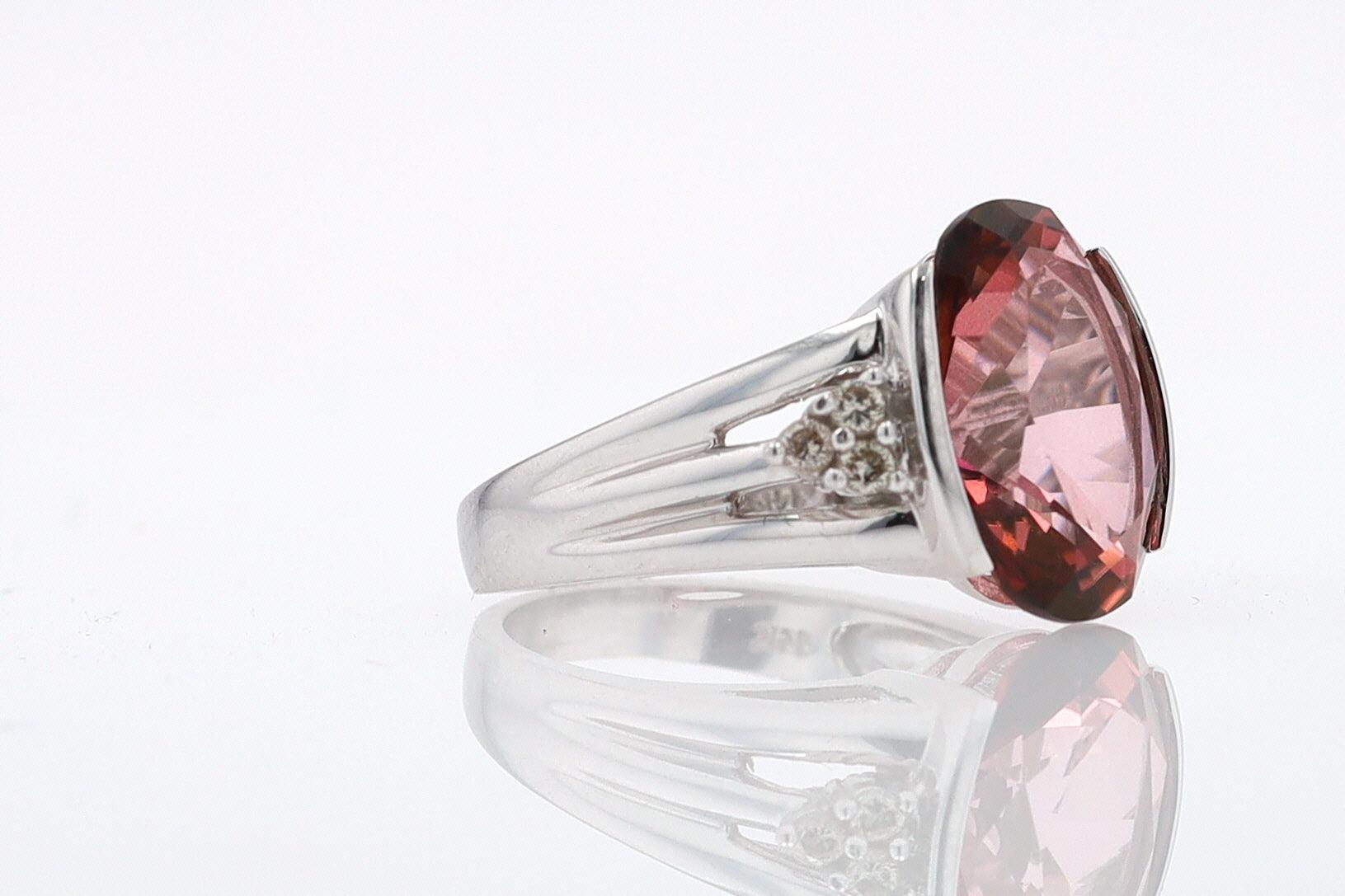 Retro 6.05 Carat Padparascha Peach Tourmaline Oval Engagement Ring