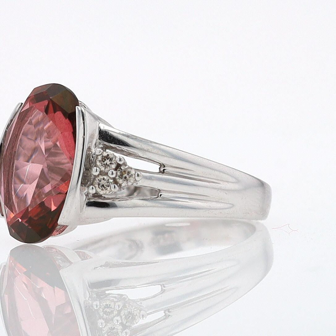 Retro 6.05 Carat Padparascha Peach Tourmaline Oval Engagement Ring