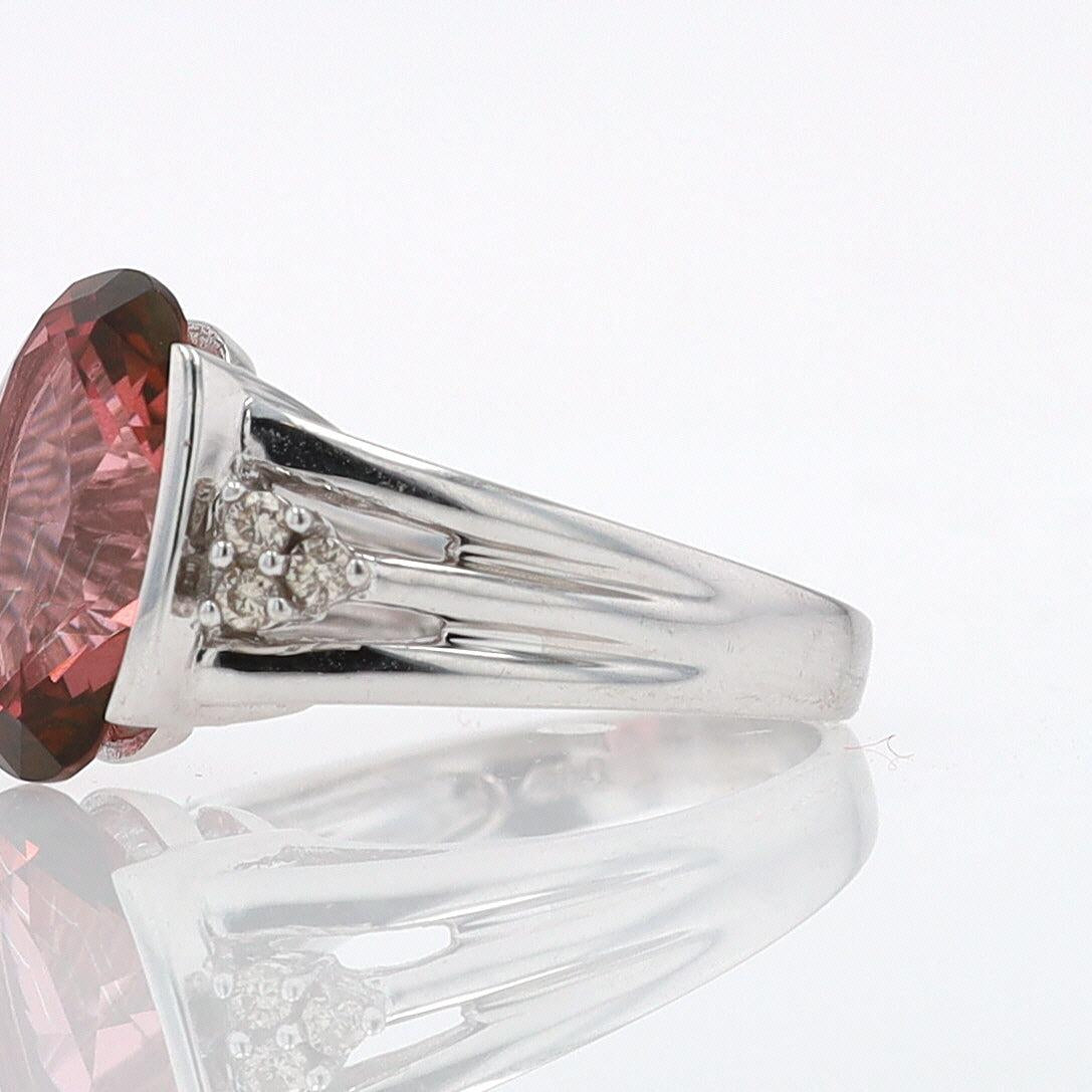 Retro 6.05 Carat Padparascha Peach Tourmaline Oval Engagement Ring