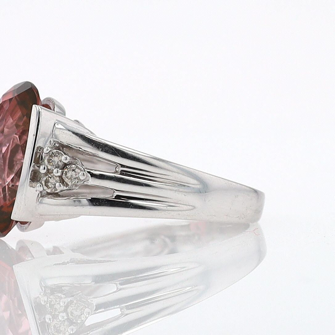 Retro 6.05 Carat Padparascha Peach Tourmaline Oval Engagement Ring