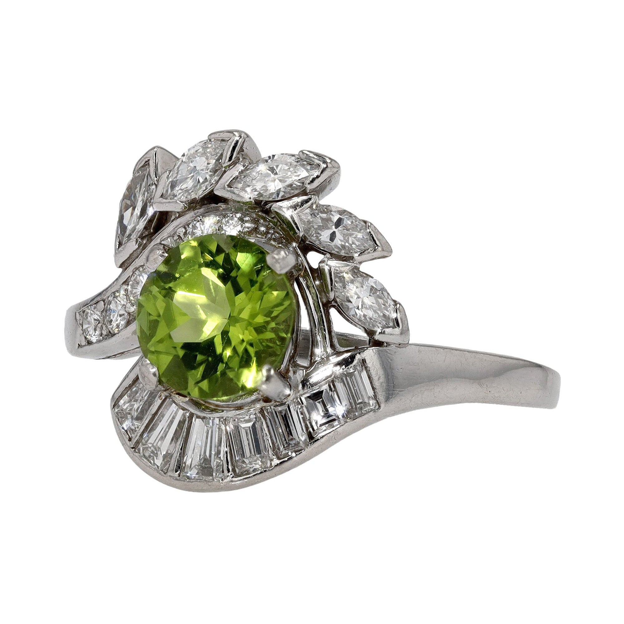 Retro C.D. Peacock Peridot Engagement Ring