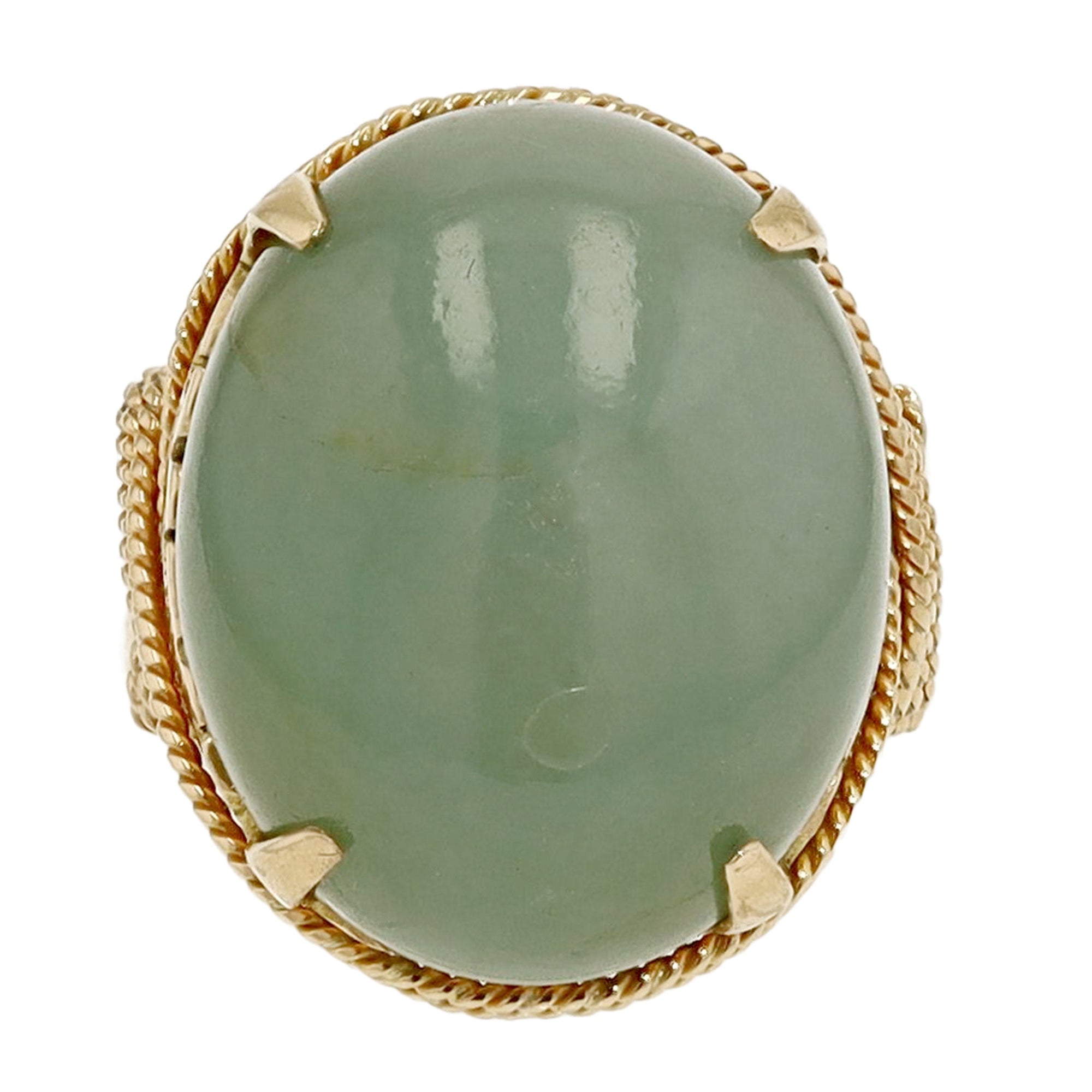 Retro Era Natural Jade Cocktail Ring