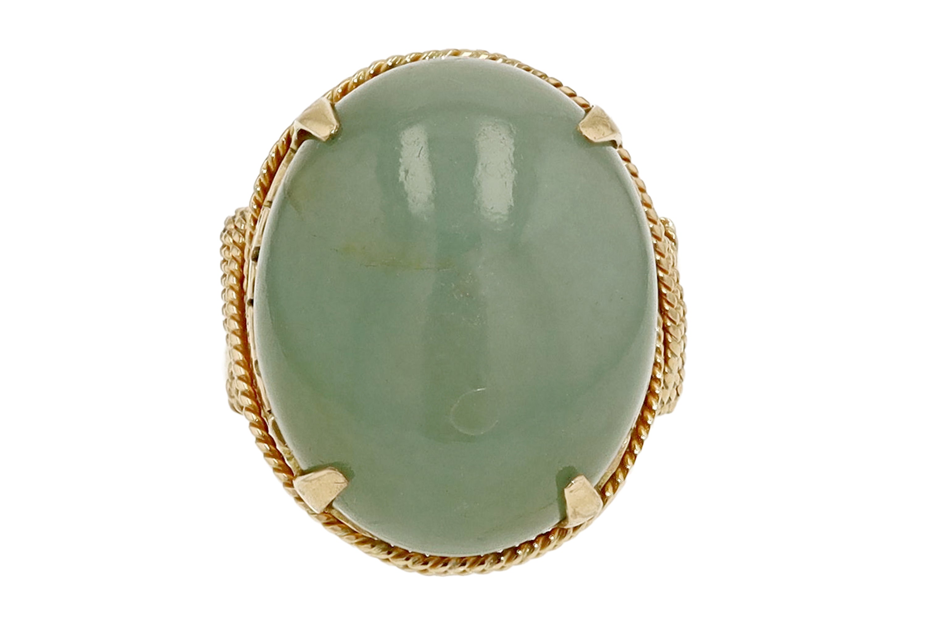 Retro Era Natural Jade Cocktail Ring