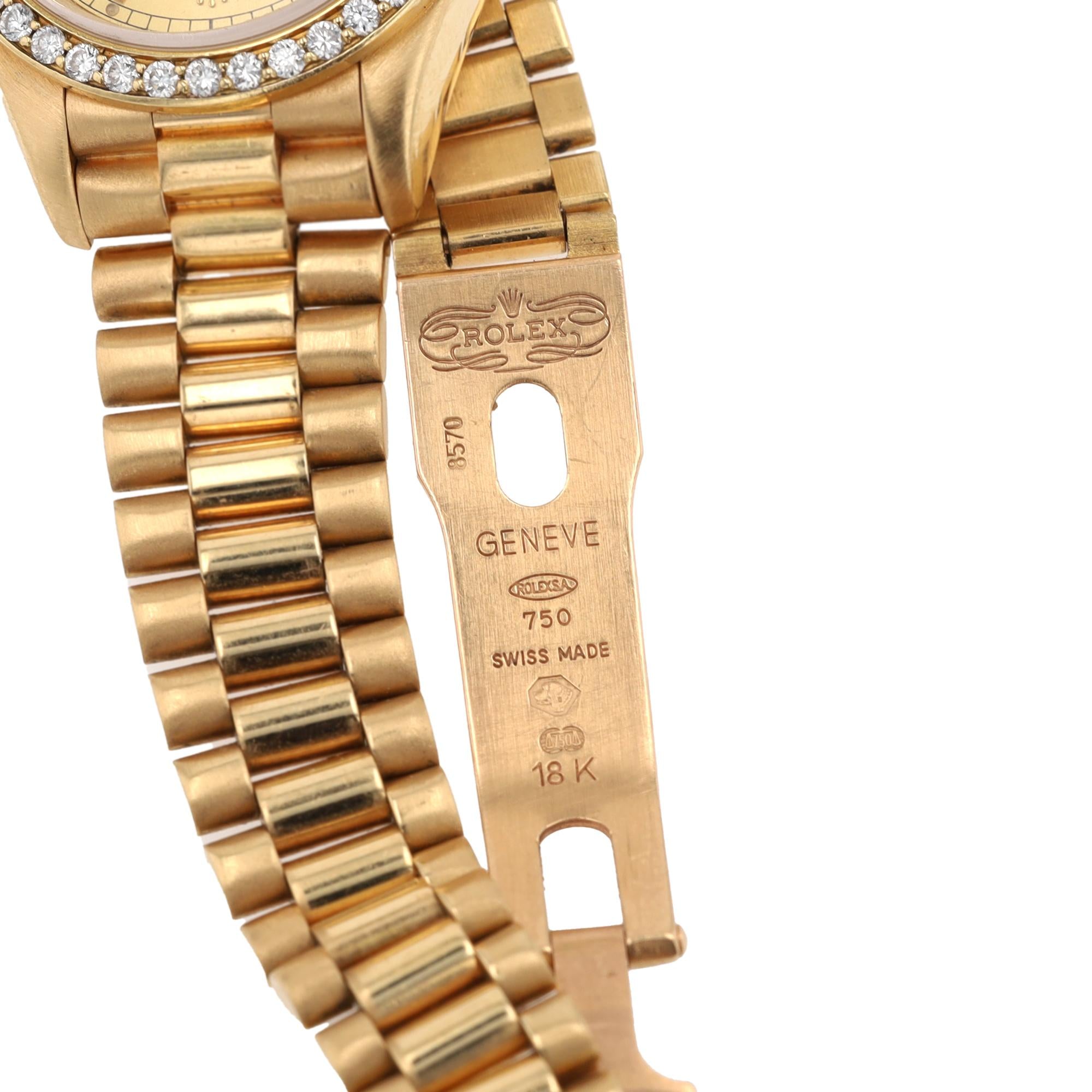 Pre-Owned Womens Rolex Diamond Datejust 26mm 18k Gold