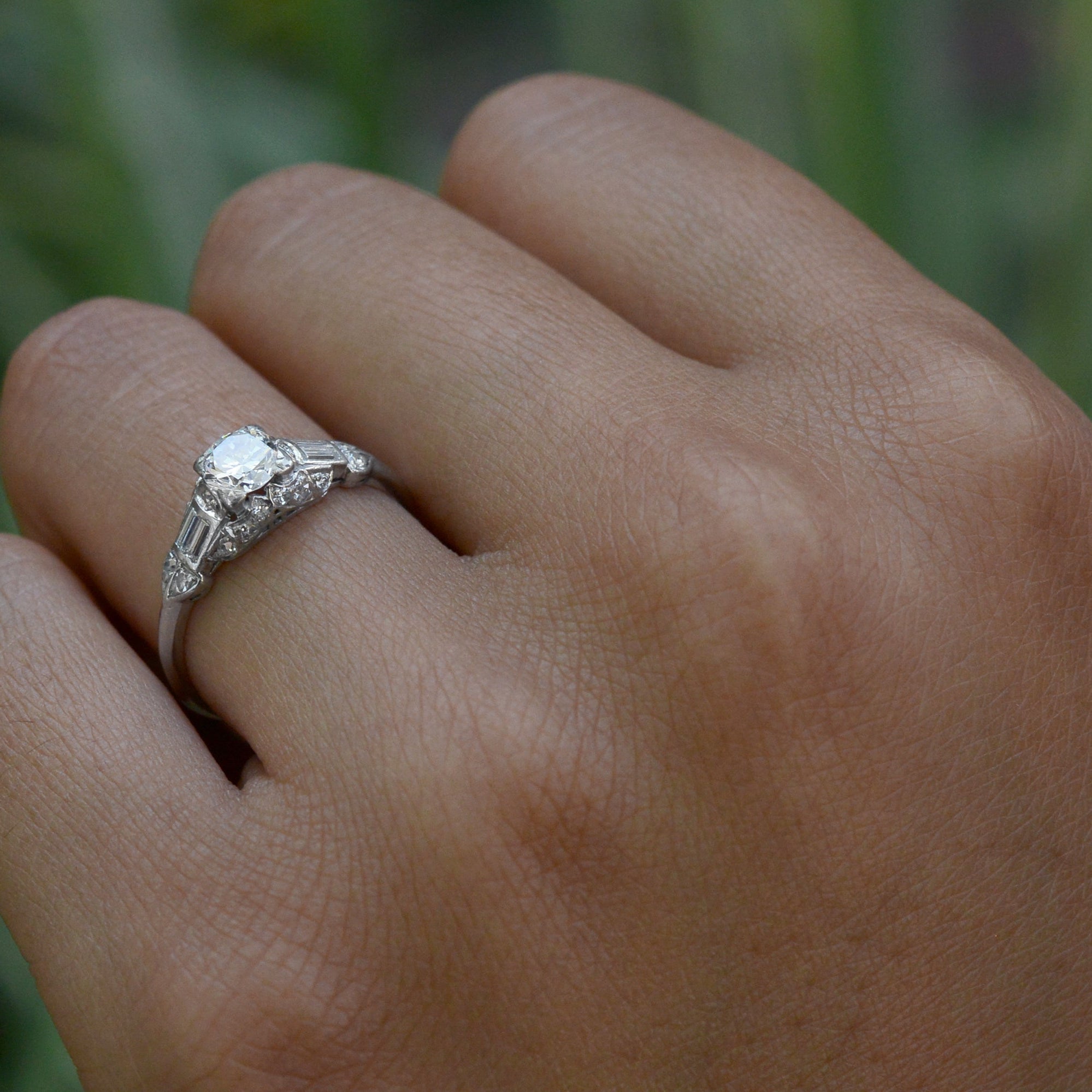 Shreve & Co. Art Deco Diamond 0.83 ctw Engagement Ring
