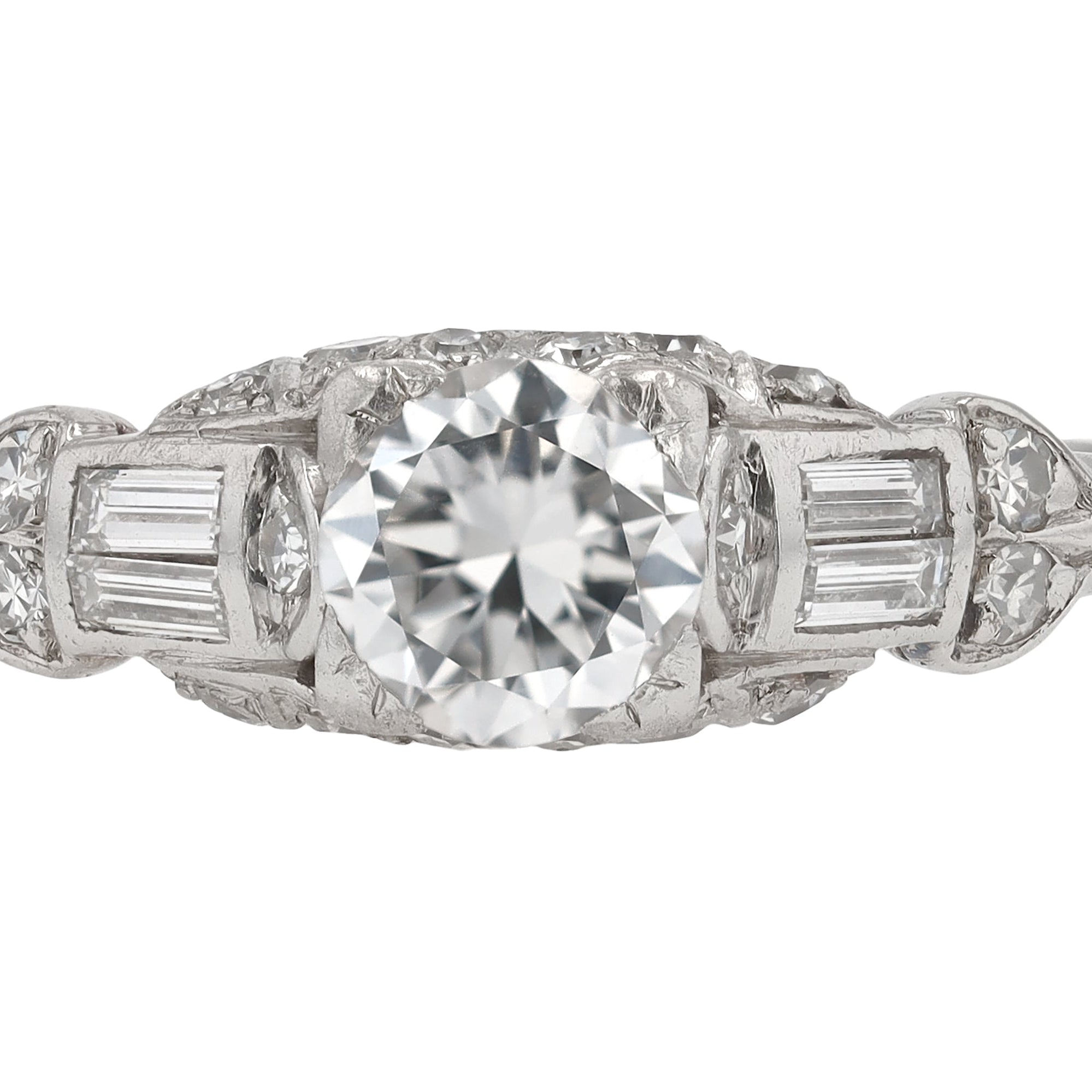 Shreve & Co. Art Deco Diamond 0.83 ctw Engagement Ring