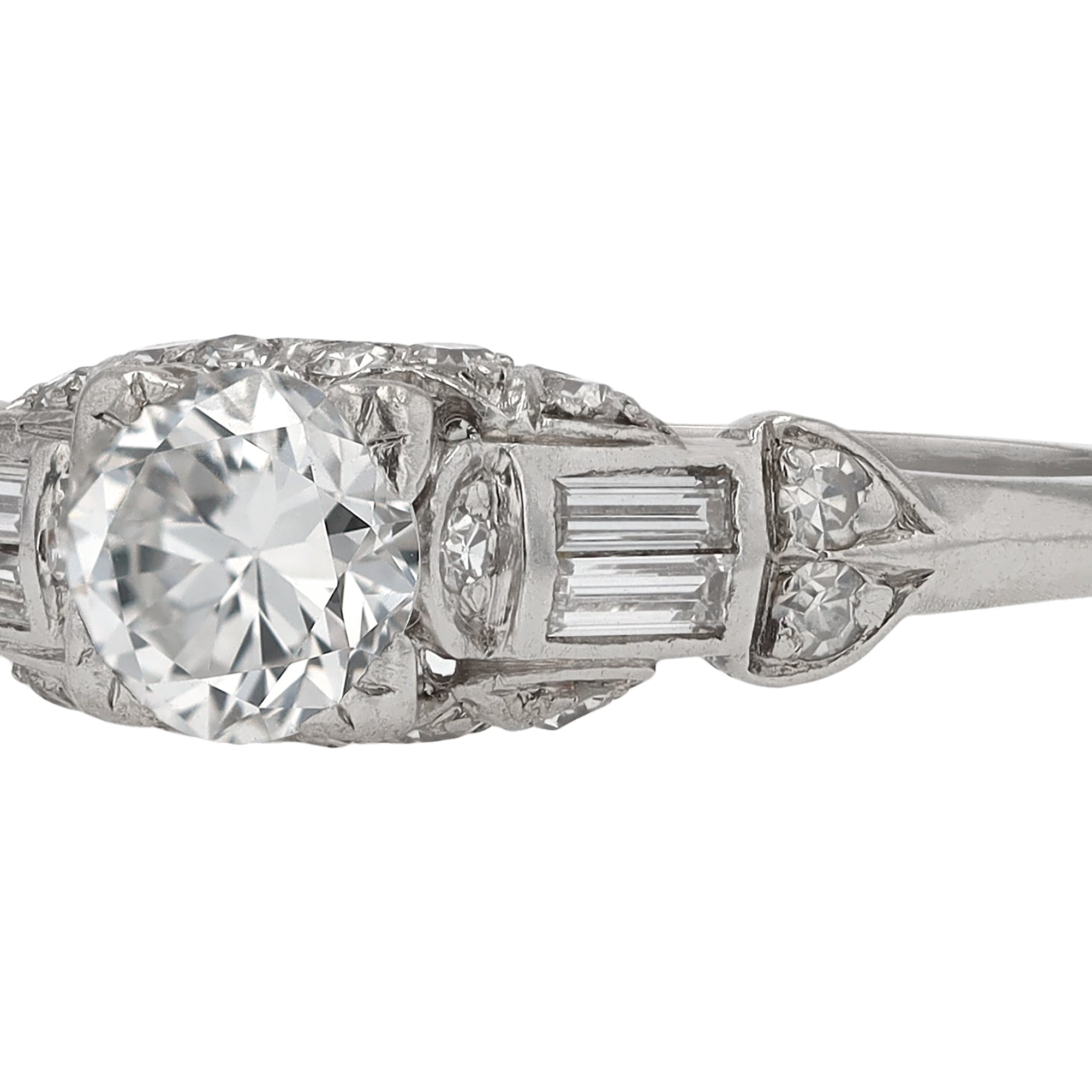 Shreve & Co. Art Deco Diamond 0.83 ctw Engagement Ring