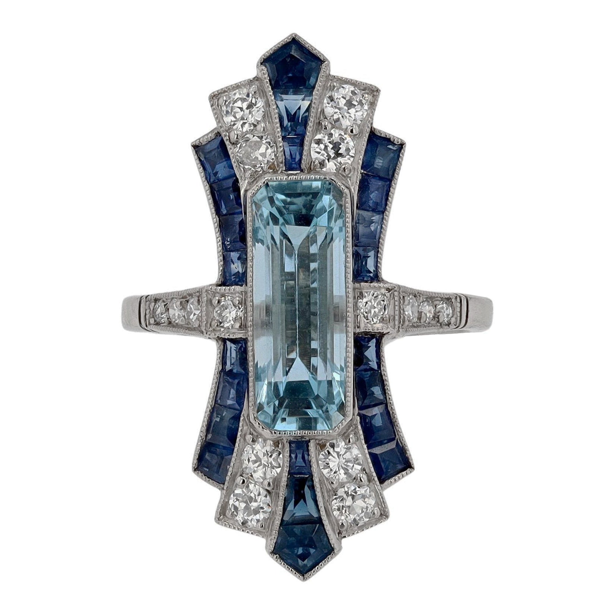 Art Deco Aquamarine Ring