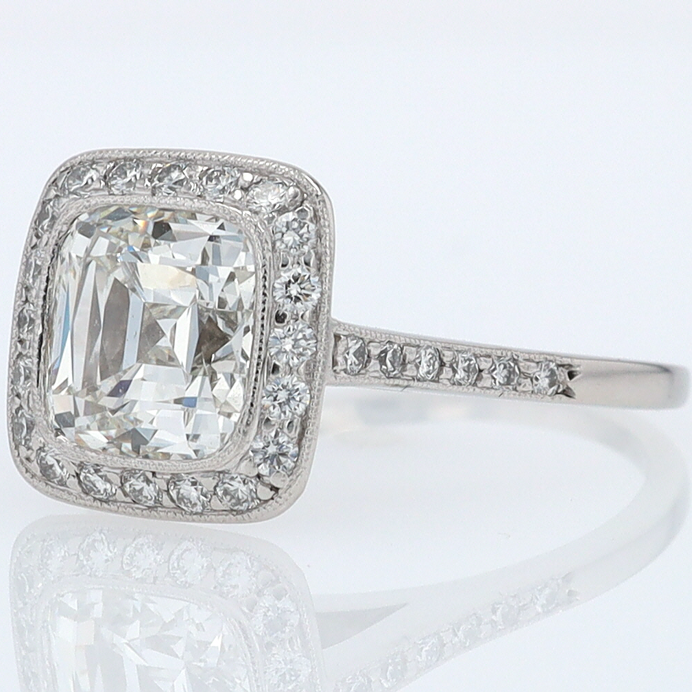 SOLD Tiffany & Co. 2.81 Carat Cushion Diamond Engagement Ring