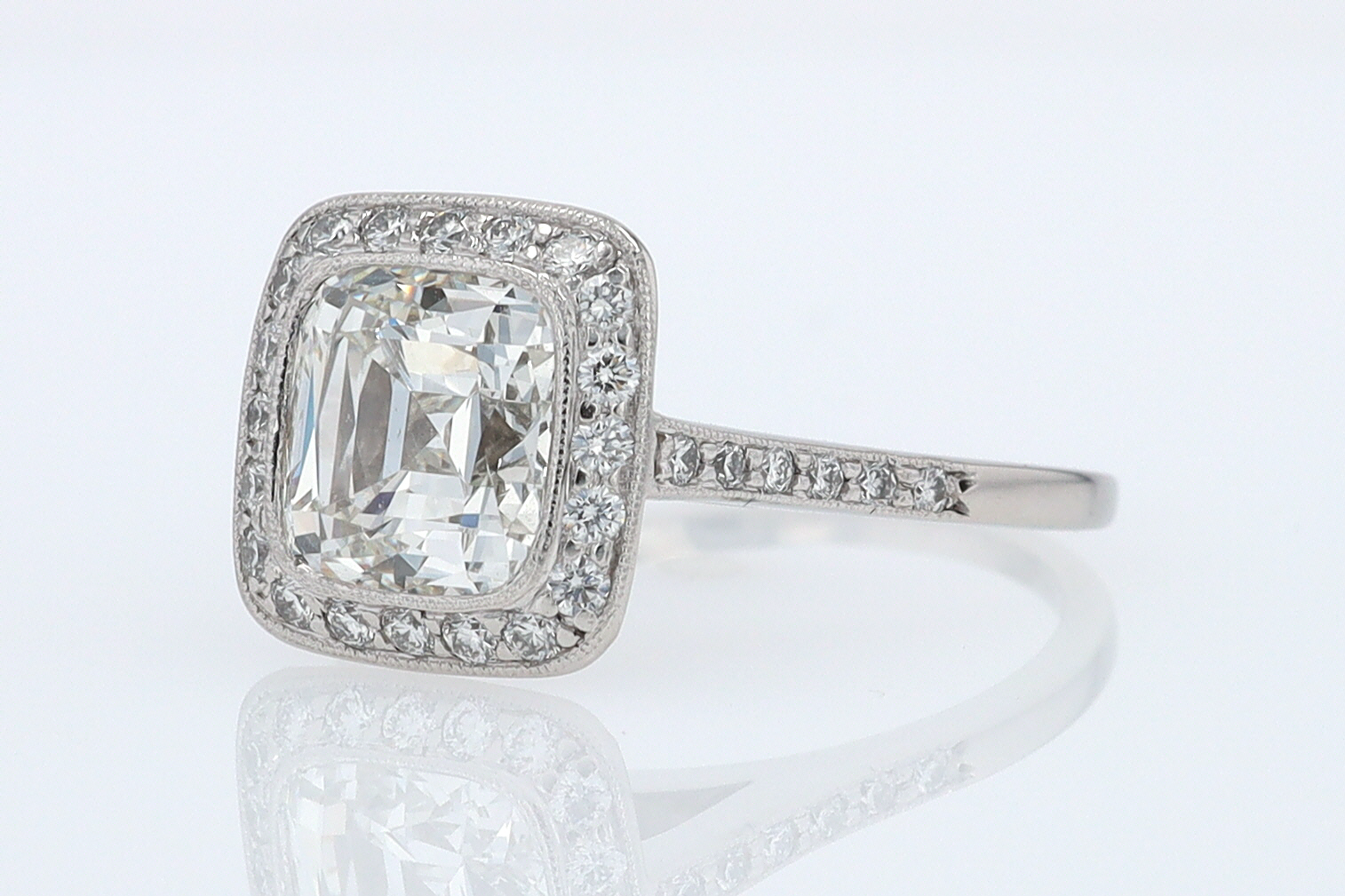 SOLD Tiffany & Co. 2.81 Carat Cushion Diamond Engagement Ring