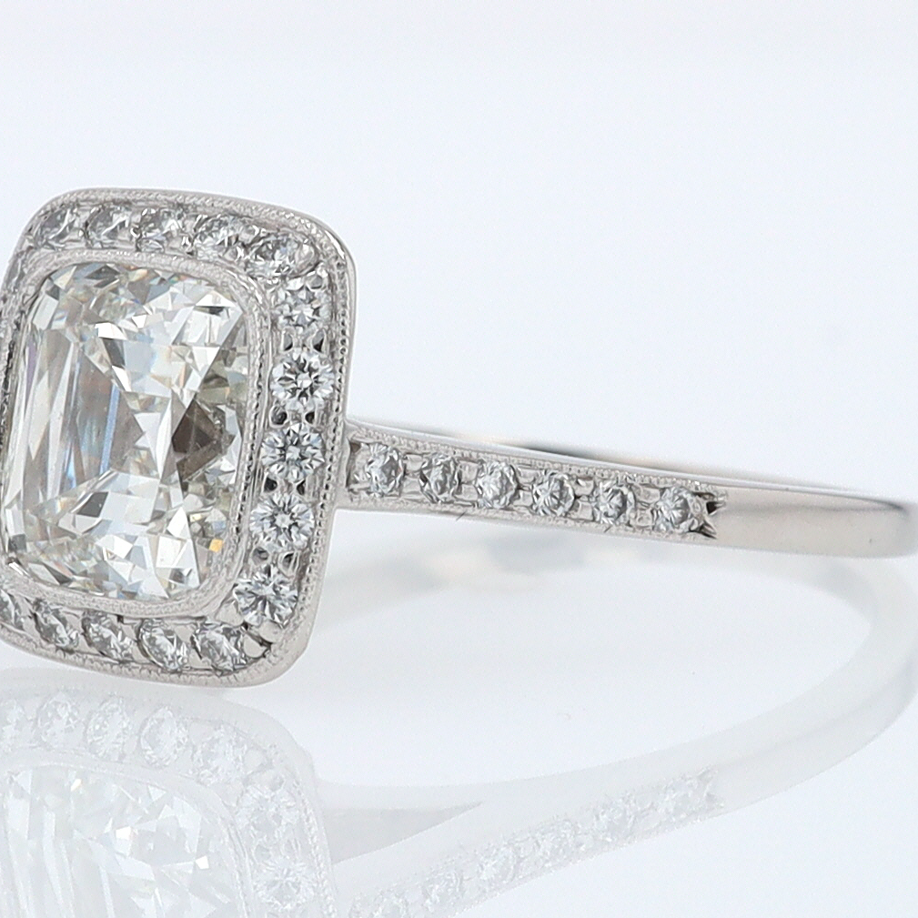 SOLD Tiffany & Co. 2.81 Carat Cushion Diamond Engagement Ring