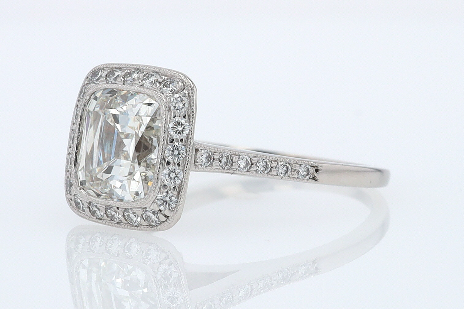 SOLD Tiffany & Co. 2.81 Carat Cushion Diamond Engagement Ring