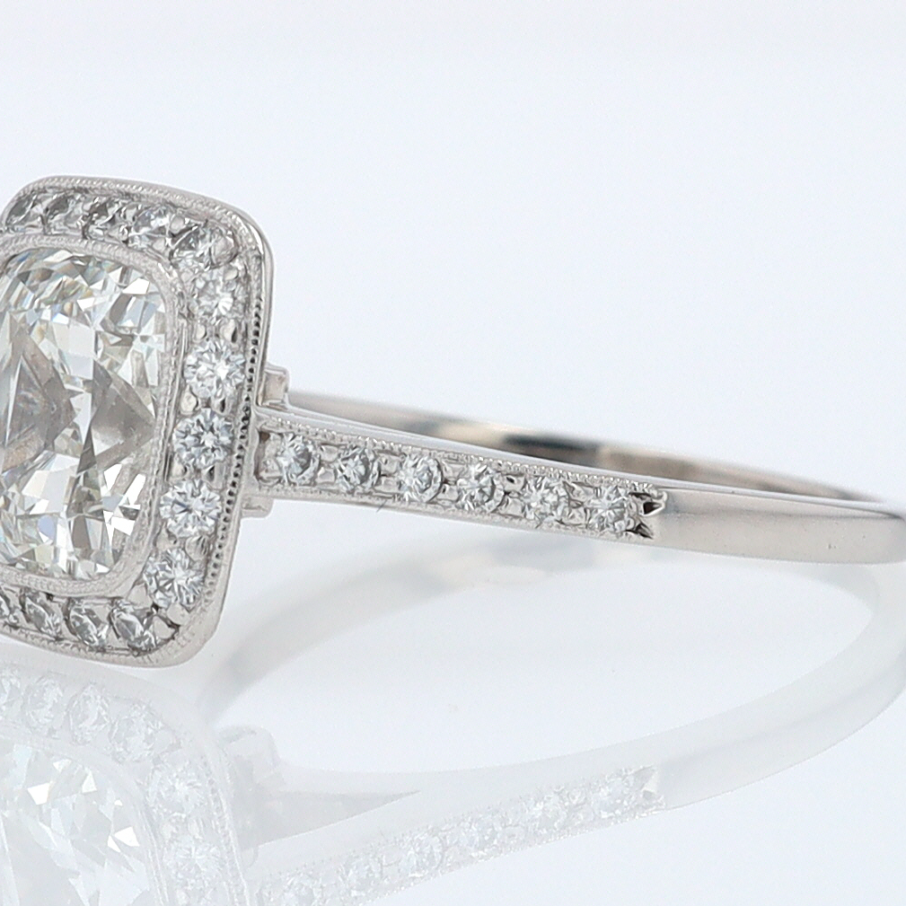 SOLD Tiffany & Co. 2.81 Carat Cushion Diamond Engagement Ring