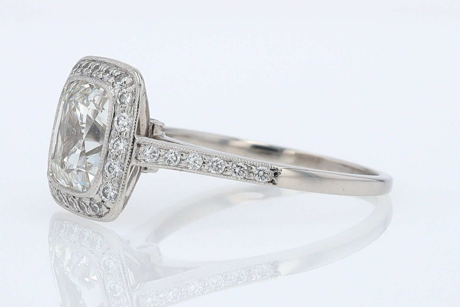 SOLD Tiffany & Co. 2.81 Carat Cushion Diamond Engagement Ring