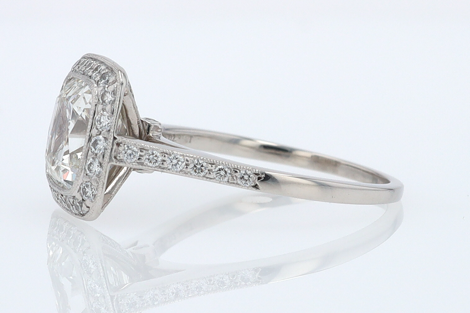 SOLD Tiffany & Co. 2.81 Carat Cushion Diamond Engagement Ring