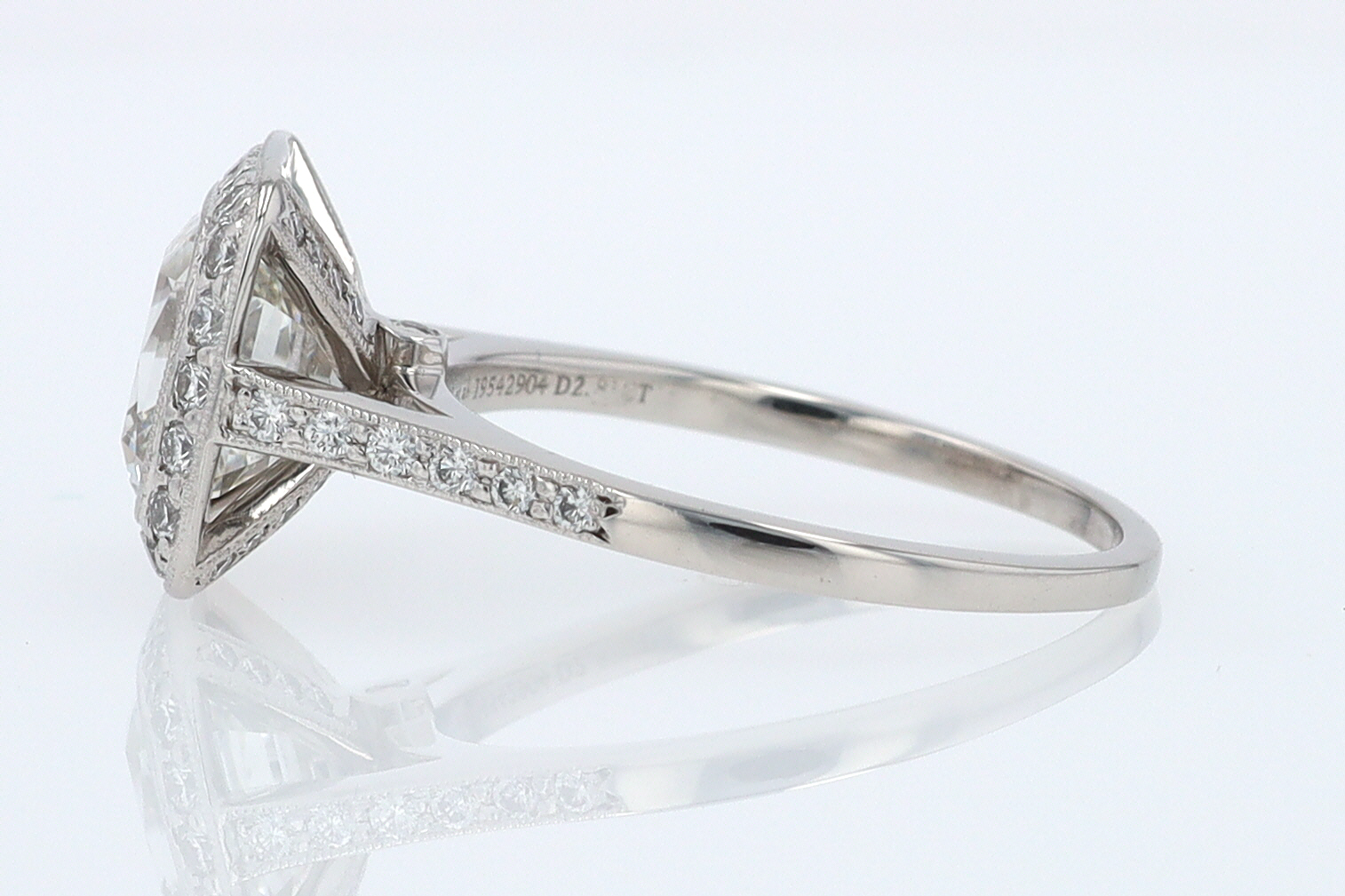 SOLD Tiffany & Co. 2.81 Carat Cushion Diamond Engagement Ring