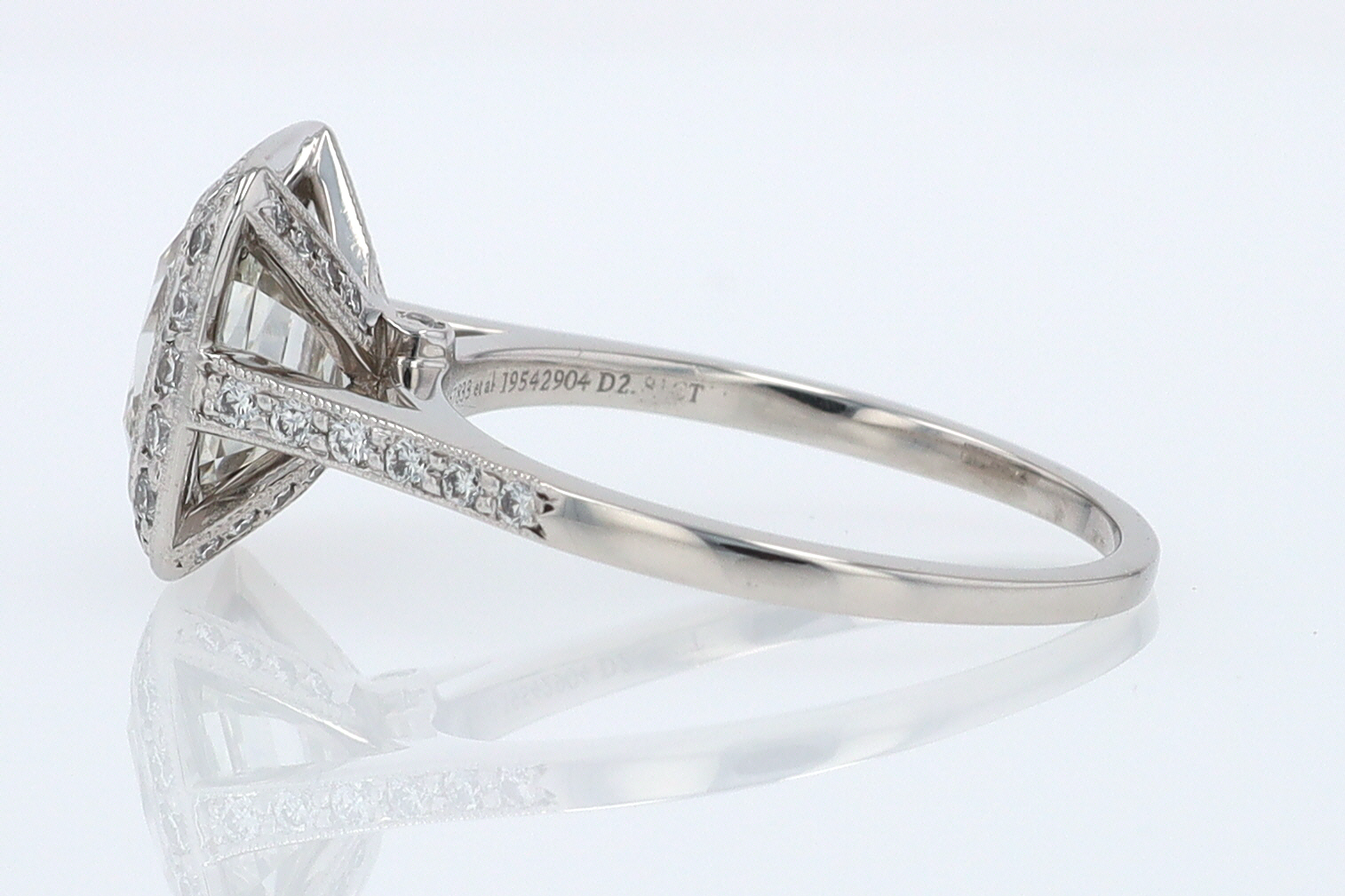 SOLD Tiffany & Co. 2.81 Carat Cushion Diamond Engagement Ring