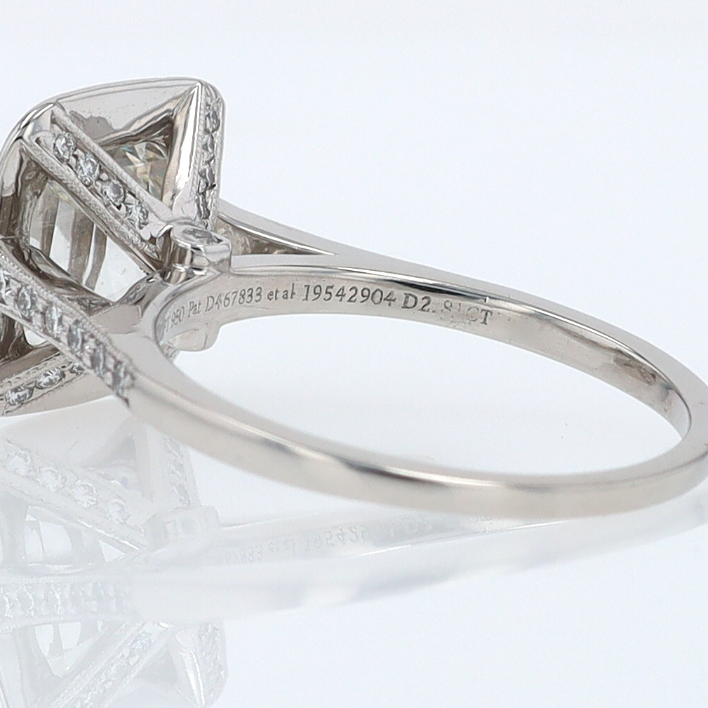 SOLD Tiffany & Co. 2.81 Carat Cushion Diamond Engagement Ring
