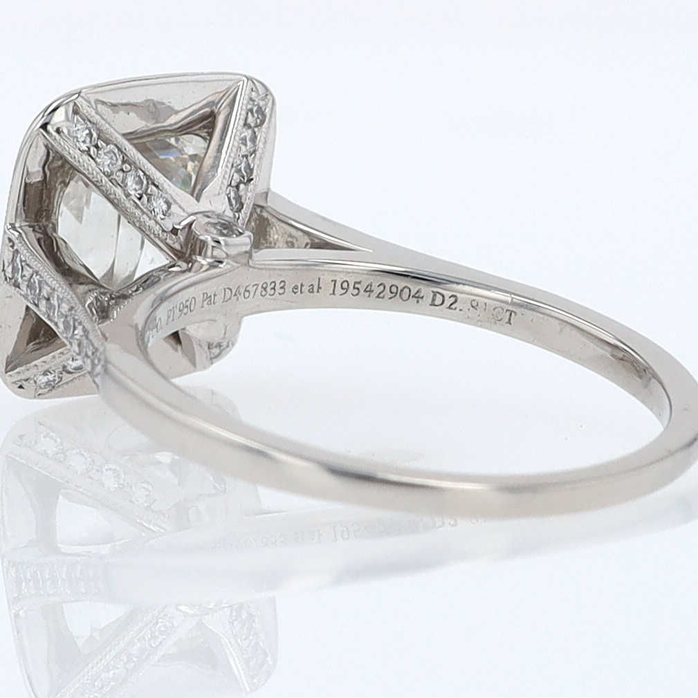 SOLD Tiffany & Co. 2.81 Carat Cushion Diamond Engagement Ring