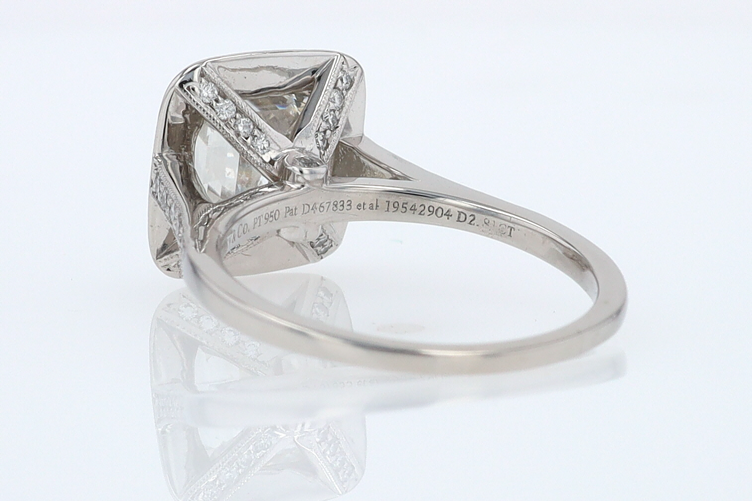 SOLD Tiffany & Co. 2.81 Carat Cushion Diamond Engagement Ring