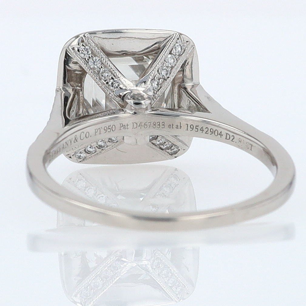 SOLD Tiffany & Co. 2.81 Carat Cushion Diamond Engagement Ring