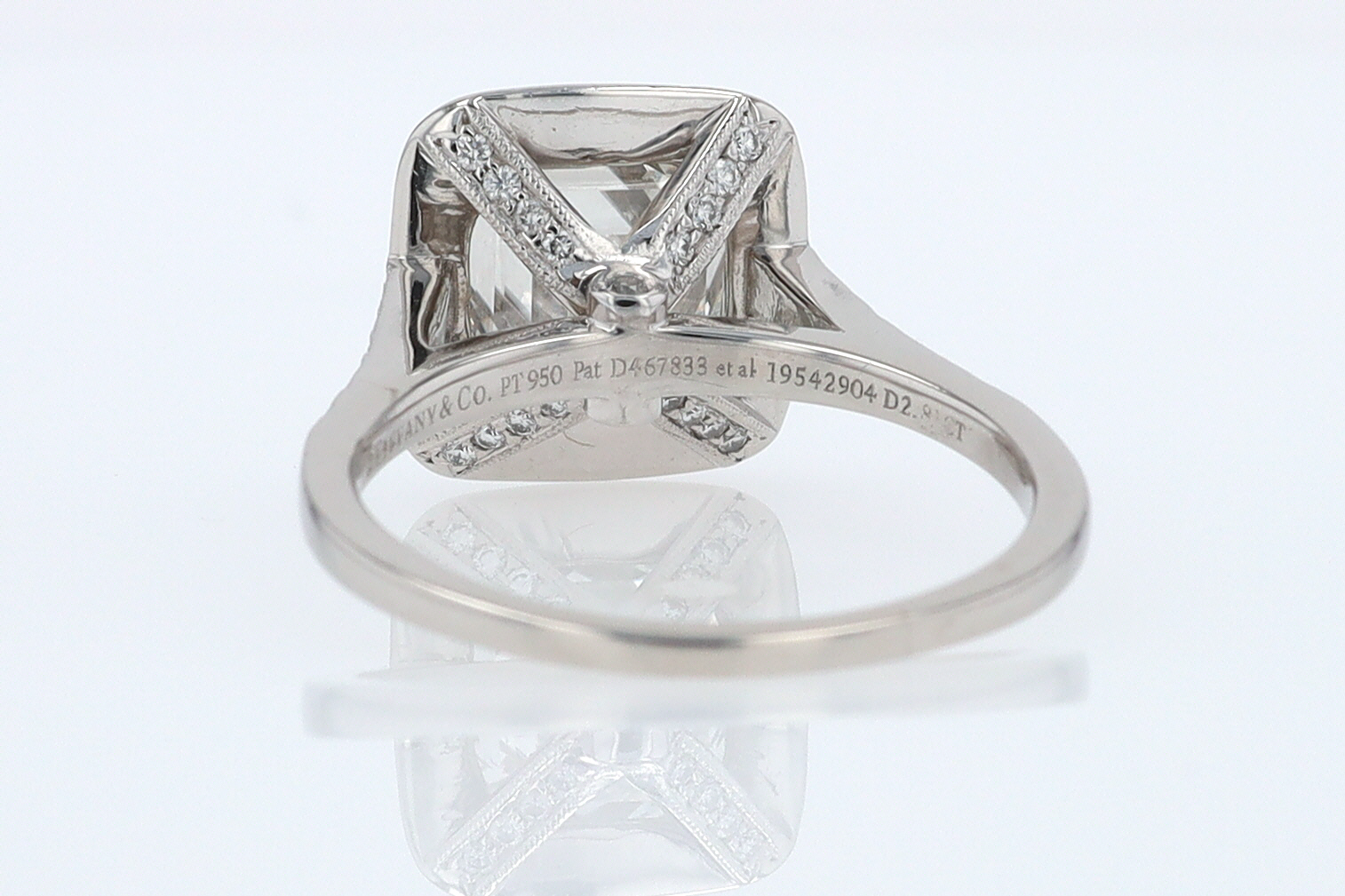 SOLD Tiffany & Co. 2.81 Carat Cushion Diamond Engagement Ring