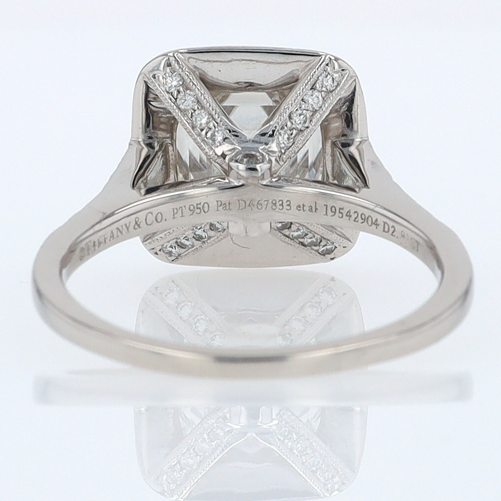 SOLD Tiffany & Co. 2.81 Carat Cushion Diamond Engagement Ring