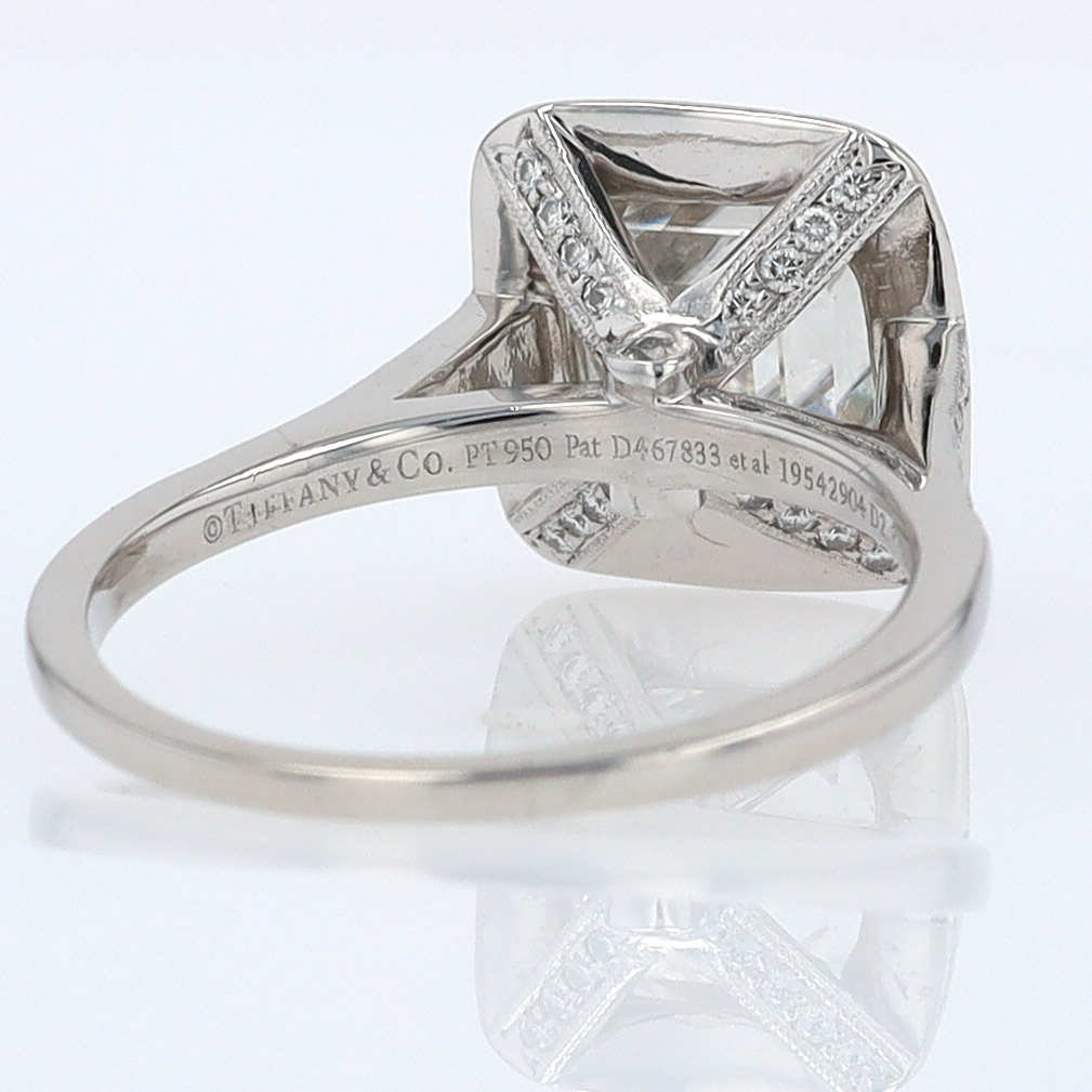 SOLD Tiffany & Co. 2.81 Carat Cushion Diamond Engagement Ring