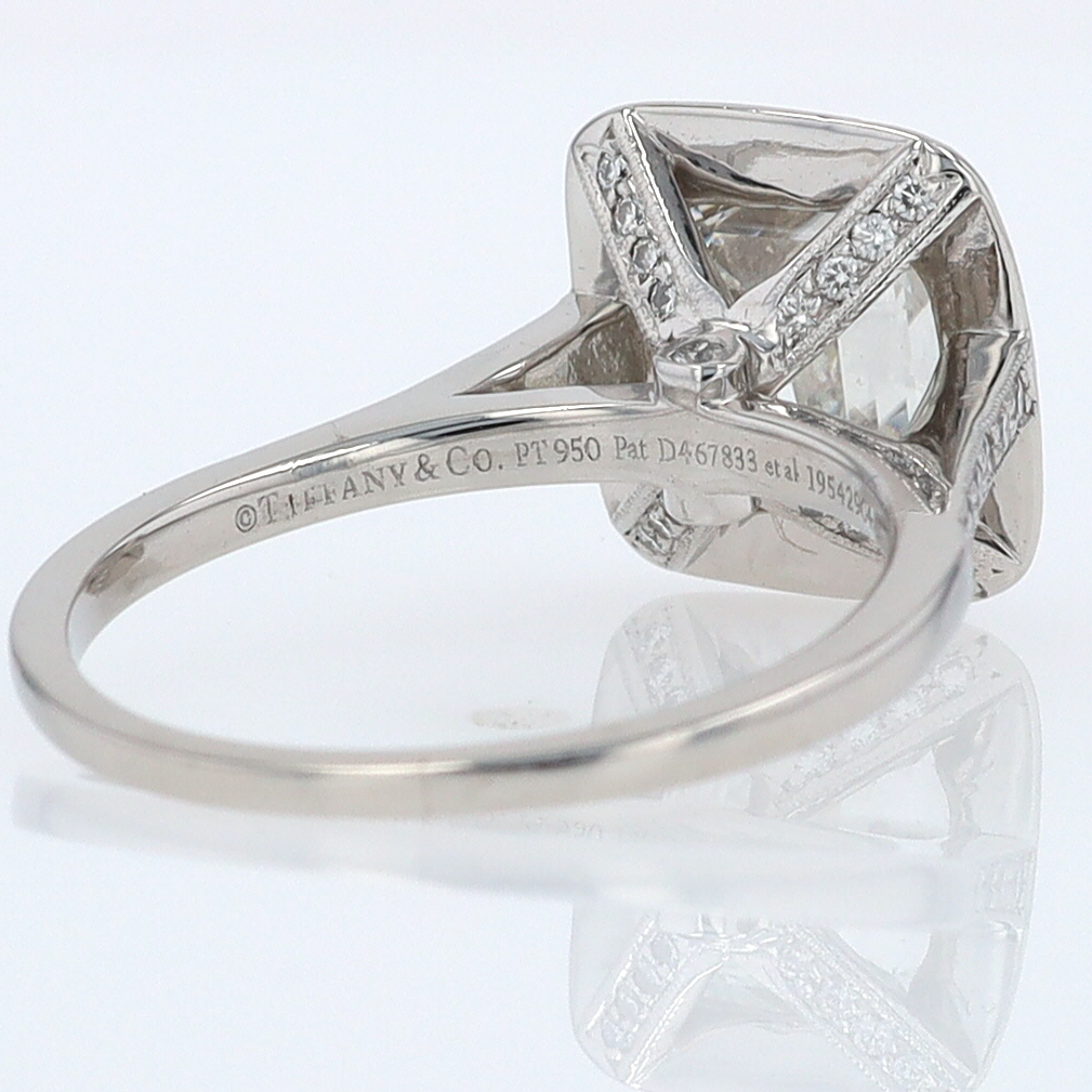 SOLD Tiffany & Co. 2.81 Carat Cushion Diamond Engagement Ring