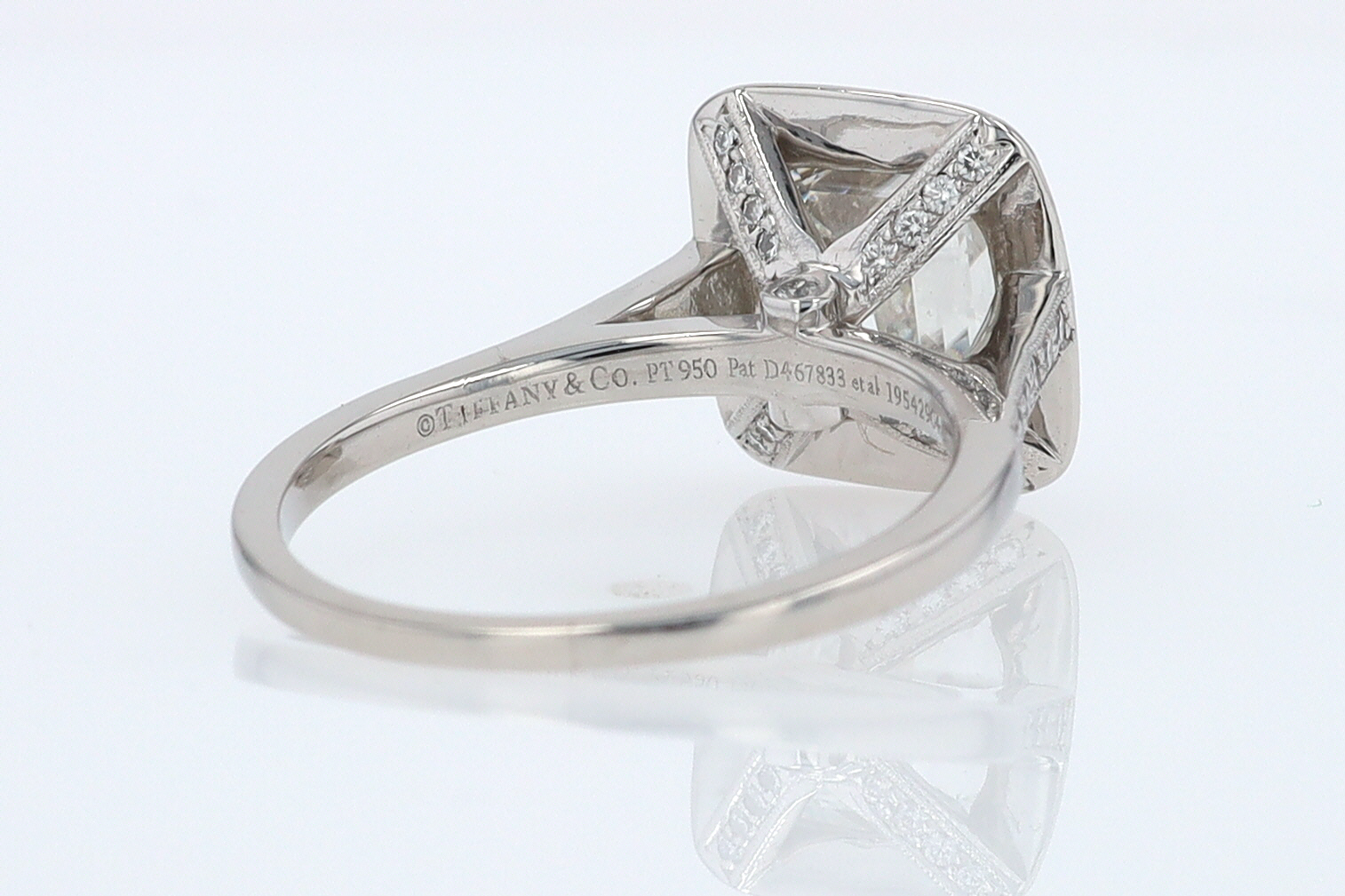 SOLD Tiffany & Co. 2.81 Carat Cushion Diamond Engagement Ring