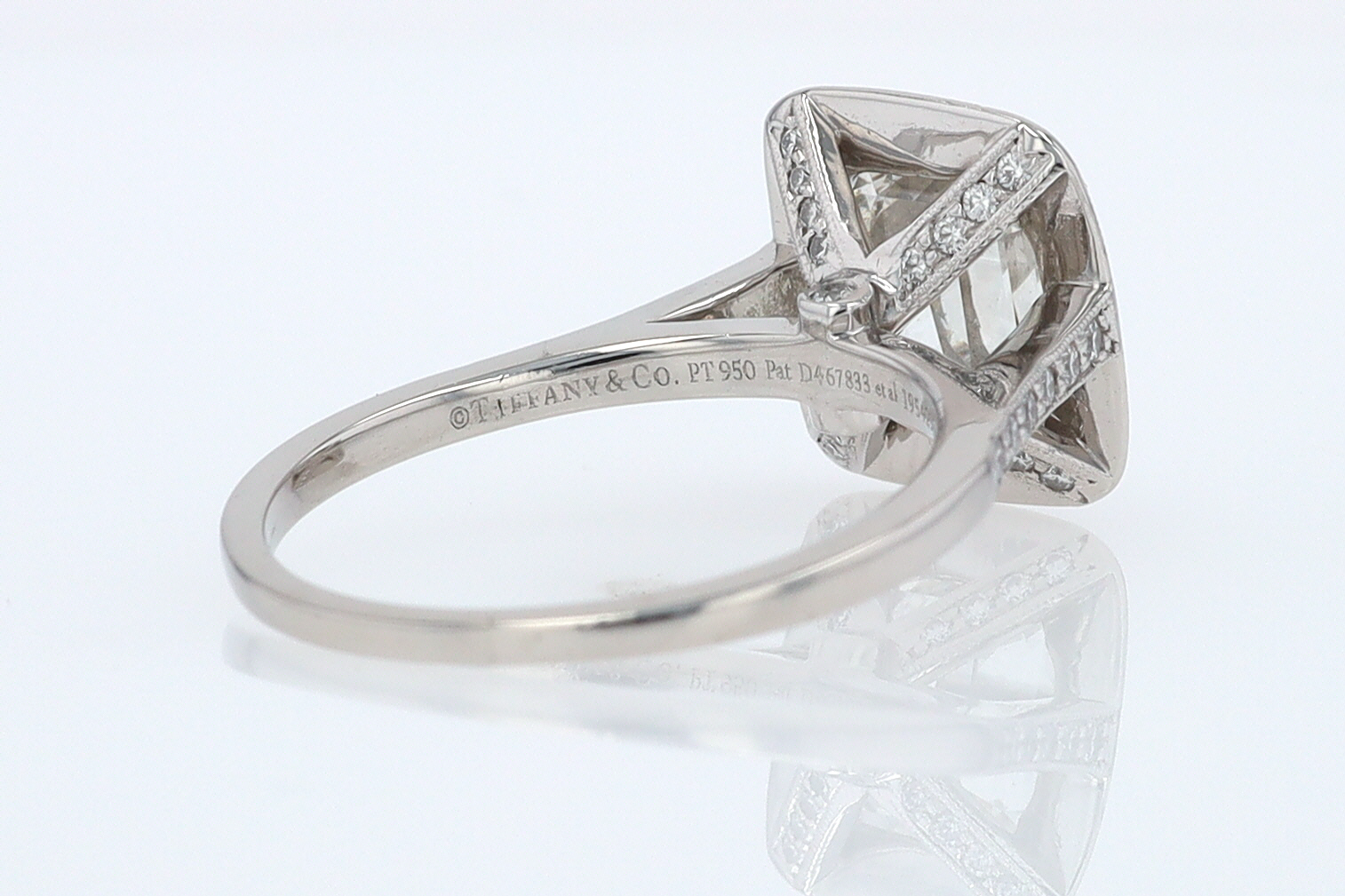 SOLD Tiffany & Co. 2.81 Carat Cushion Diamond Engagement Ring