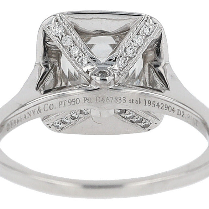 SOLD Tiffany & Co. 2.81 Carat Cushion Diamond Engagement Ring