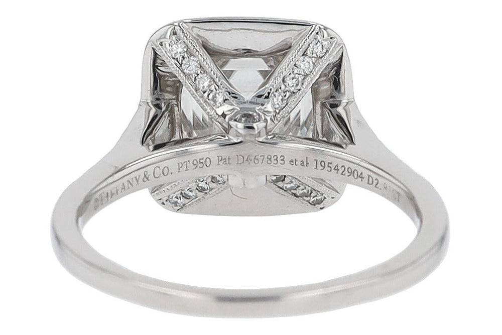SOLD Tiffany & Co. 2.81 Carat Cushion Diamond Engagement Ring