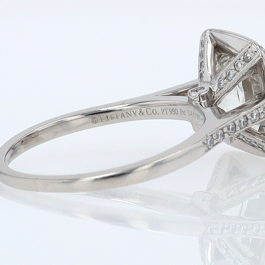 SOLD Tiffany & Co. 2.81 Carat Cushion Diamond Engagement Ring