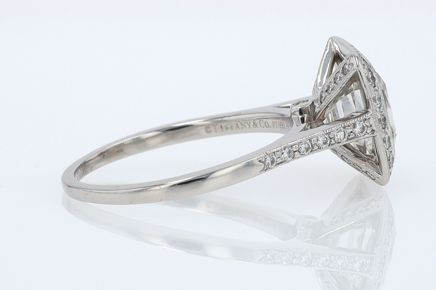 SOLD Tiffany & Co. 2.81 Carat Cushion Diamond Engagement Ring