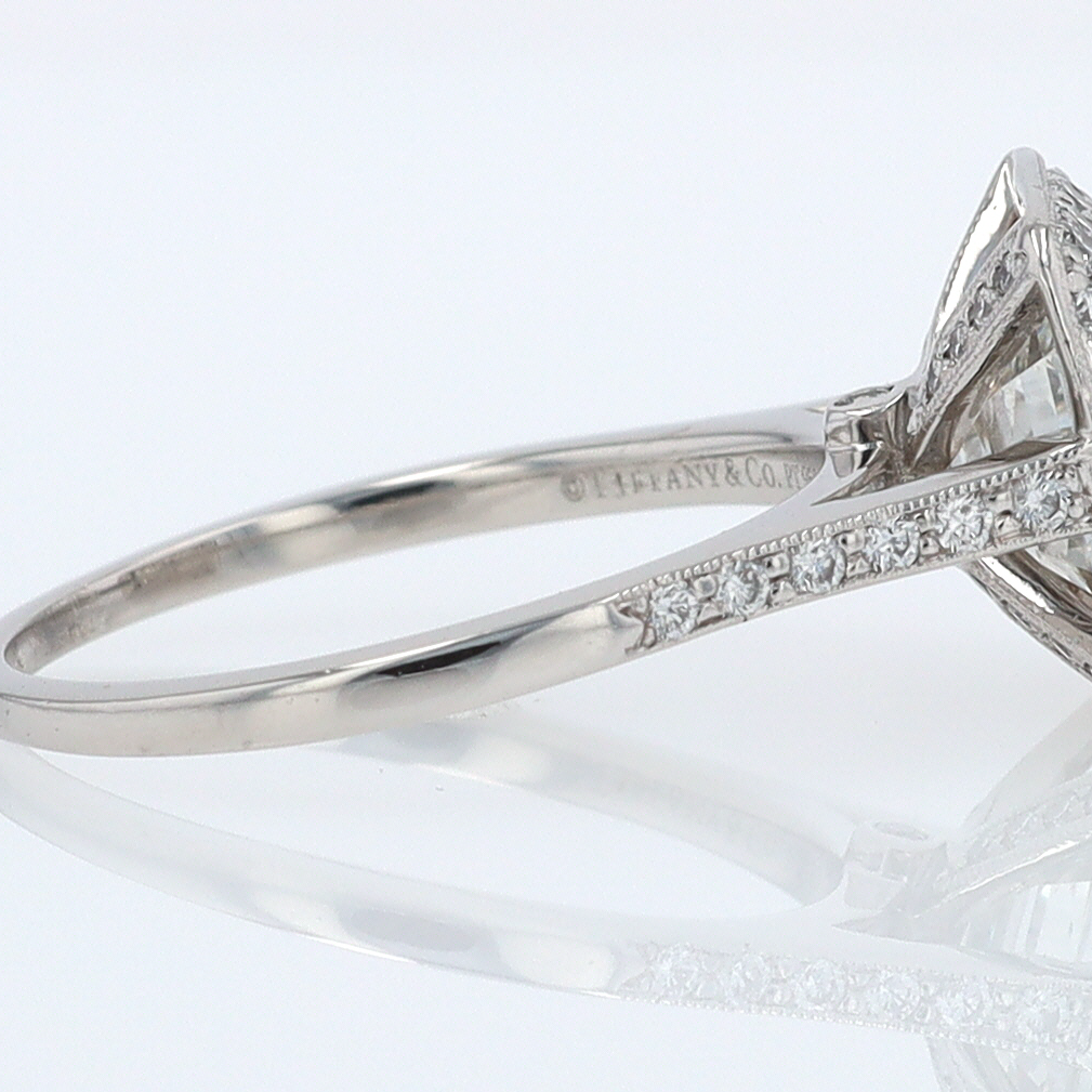 SOLD Tiffany & Co. 2.81 Carat Cushion Diamond Engagement Ring