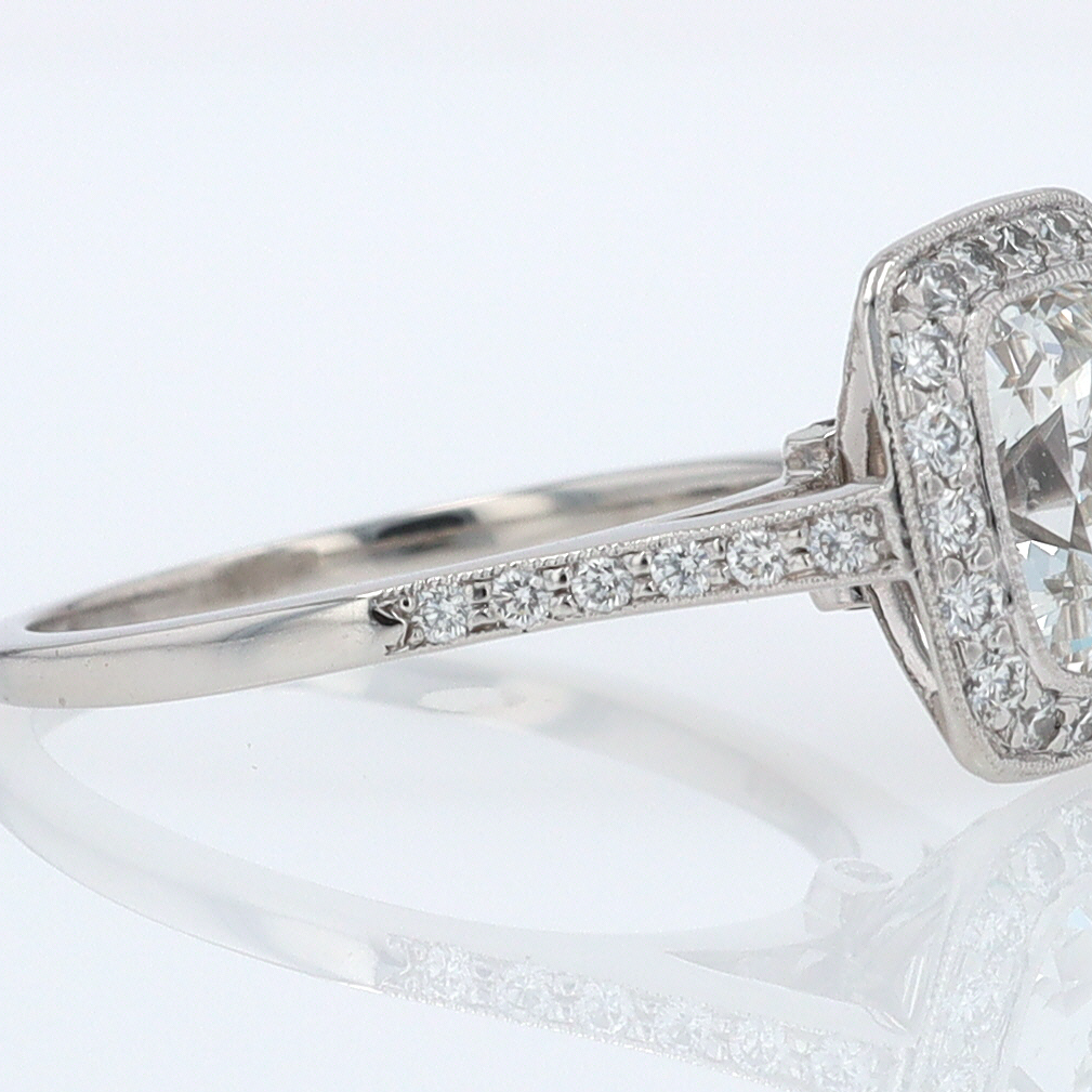 SOLD Tiffany & Co. 2.81 Carat Cushion Diamond Engagement Ring