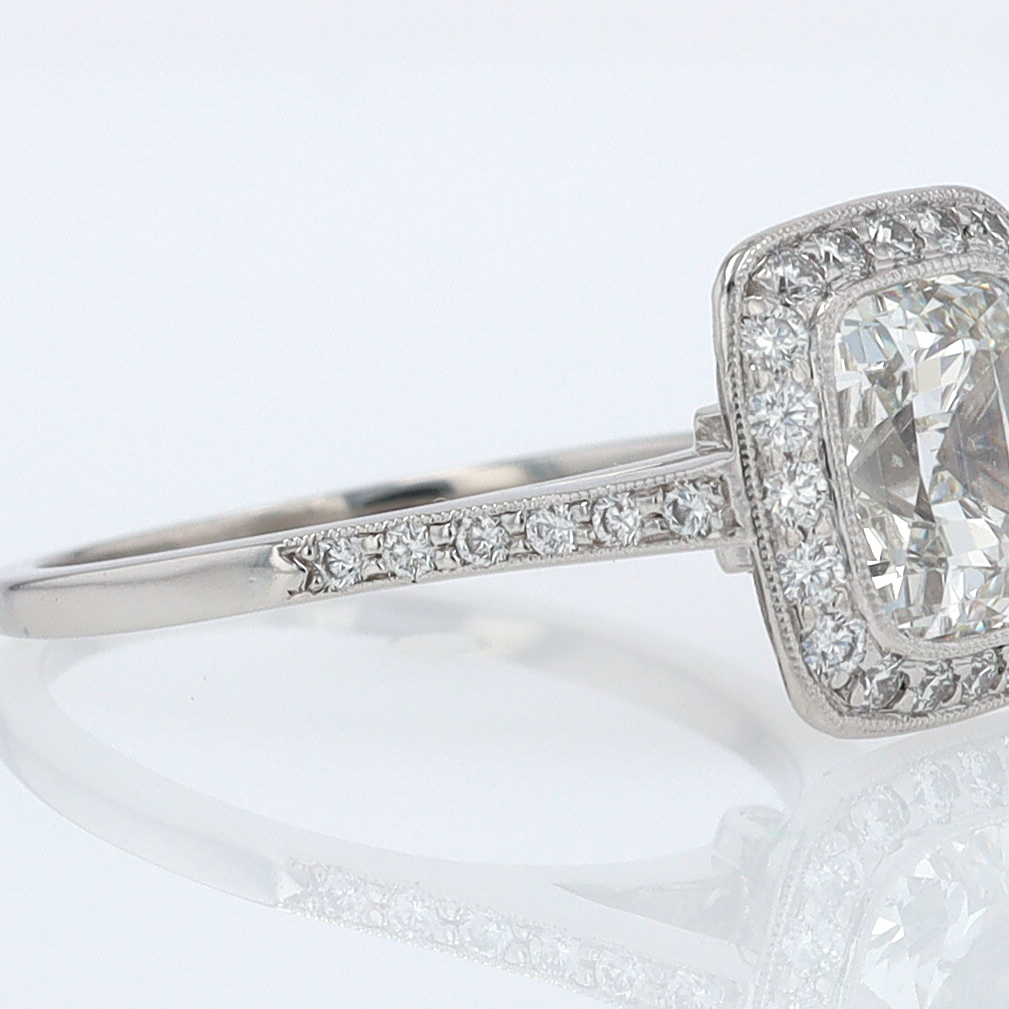 SOLD Tiffany & Co. 2.81 Carat Cushion Diamond Engagement Ring