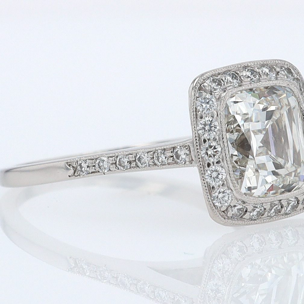 SOLD Tiffany & Co. 2.81 Carat Cushion Diamond Engagement Ring
