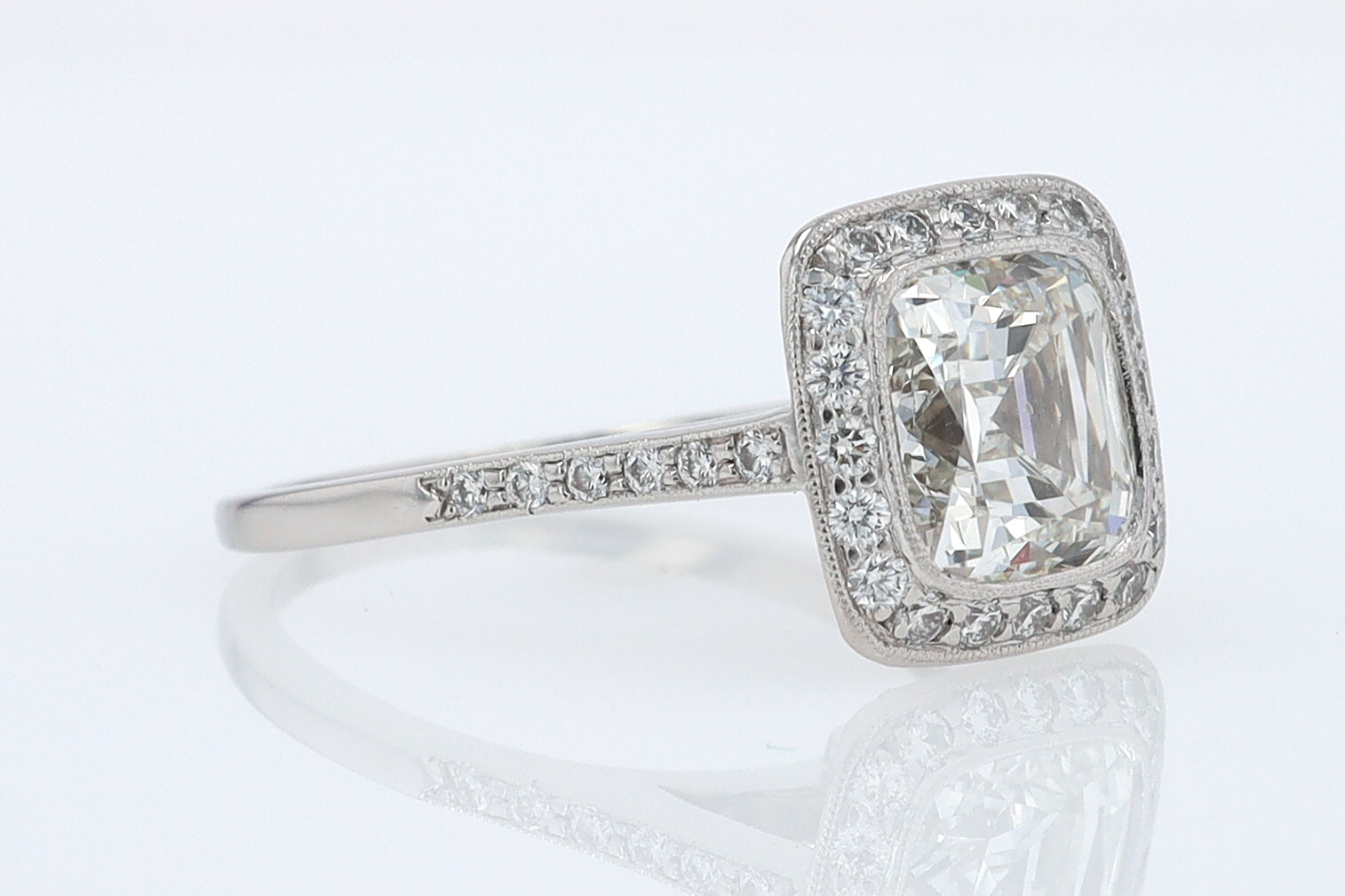 SOLD Tiffany & Co. 2.81 Carat Cushion Diamond Engagement Ring