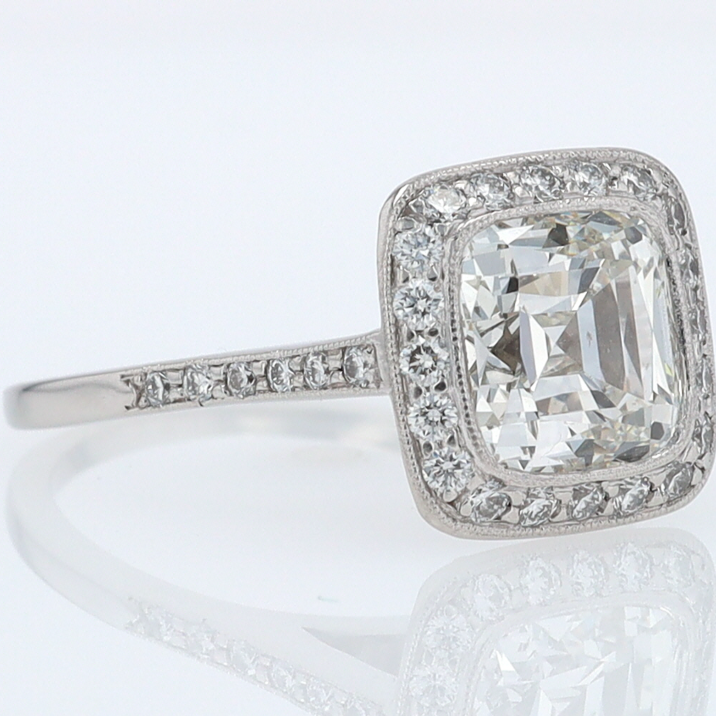 SOLD Tiffany & Co. 2.81 Carat Cushion Diamond Engagement Ring