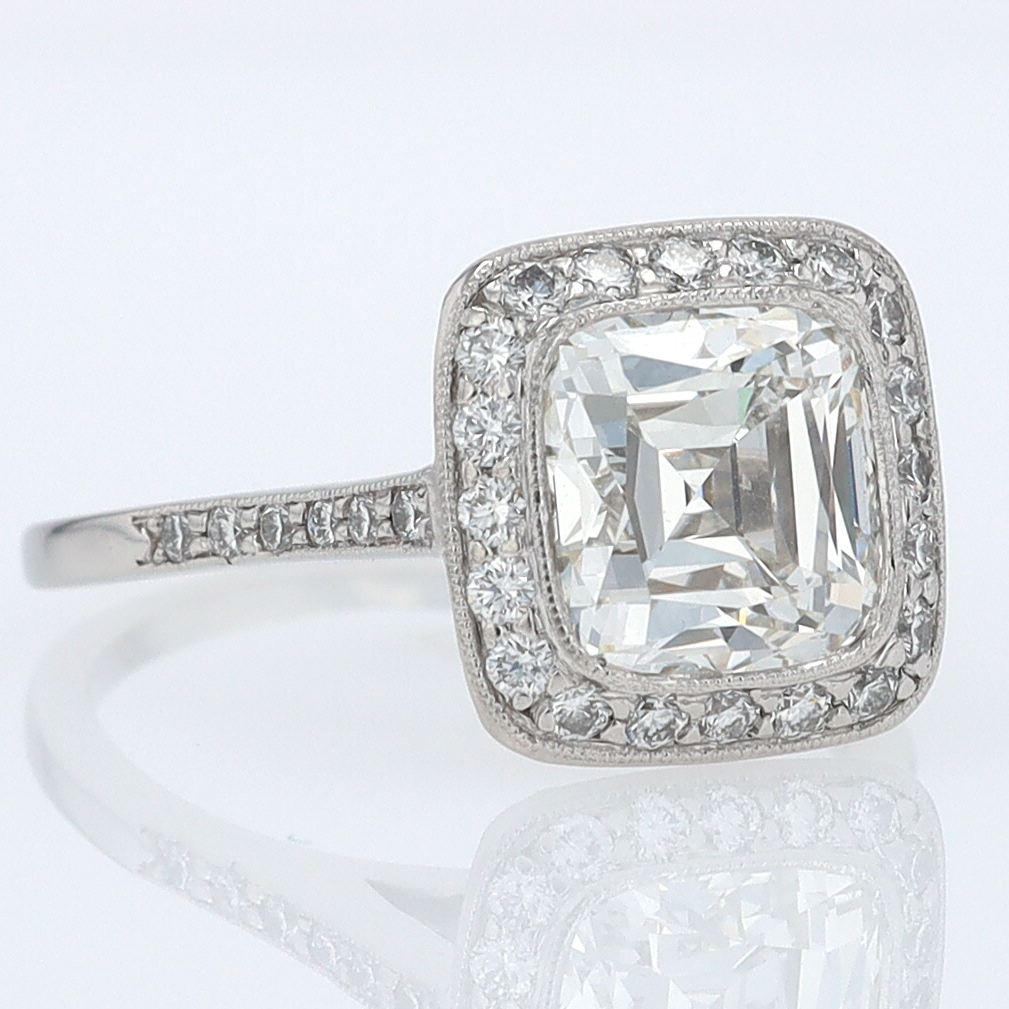 SOLD Tiffany & Co. 2.81 Carat Cushion Diamond Engagement Ring