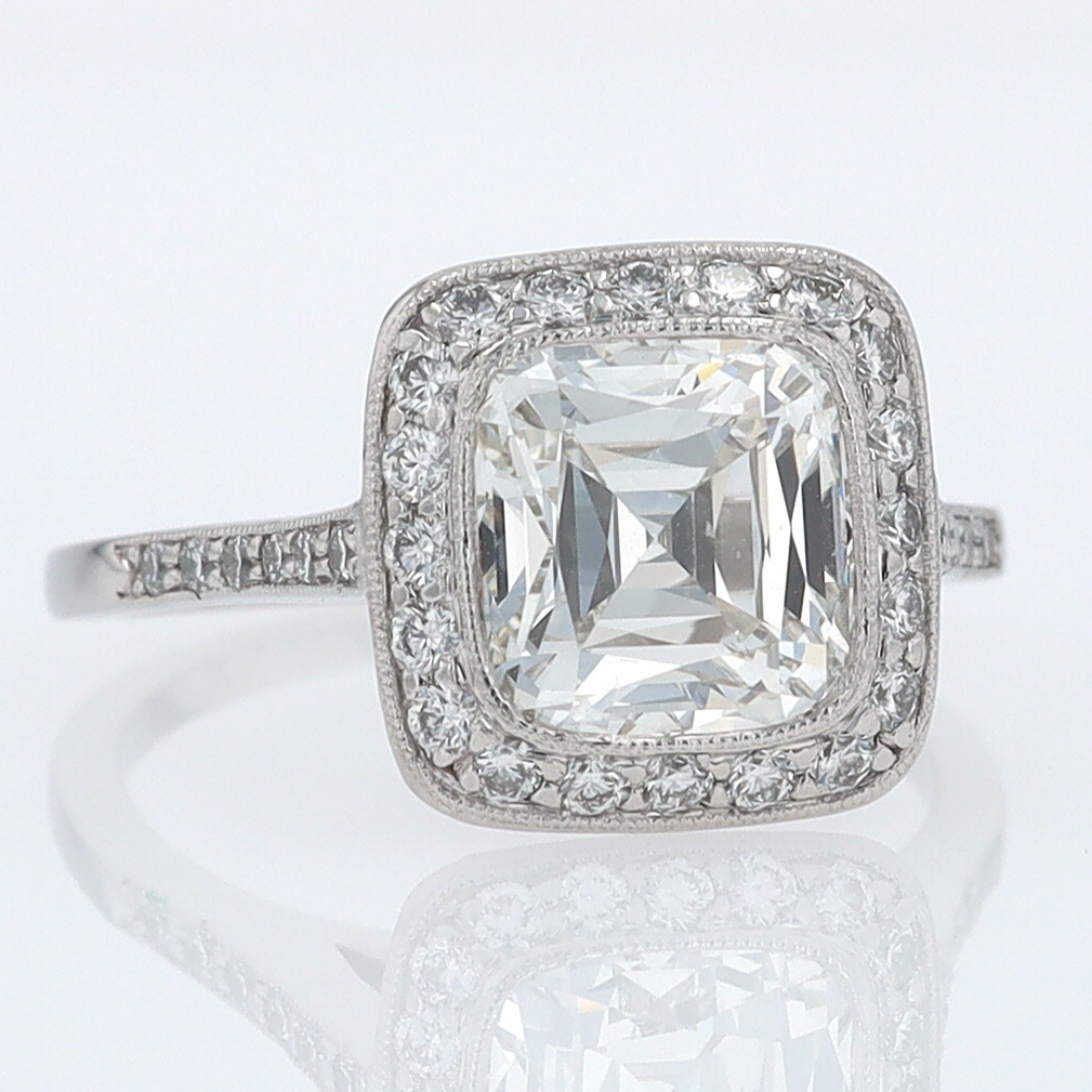 SOLD Tiffany & Co. 2.81 Carat Cushion Diamond Engagement Ring