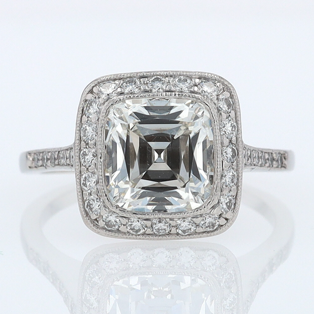 SOLD Tiffany & Co. 2.81 Carat Cushion Diamond Engagement Ring