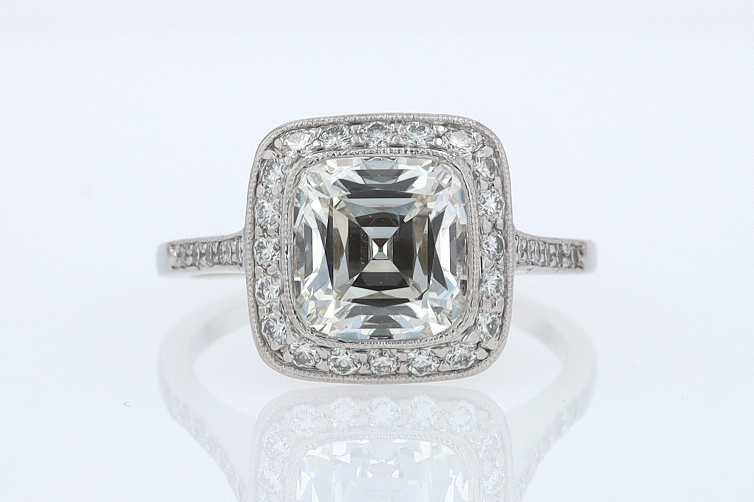 SOLD Tiffany & Co. 2.81 Carat Cushion Diamond Engagement Ring