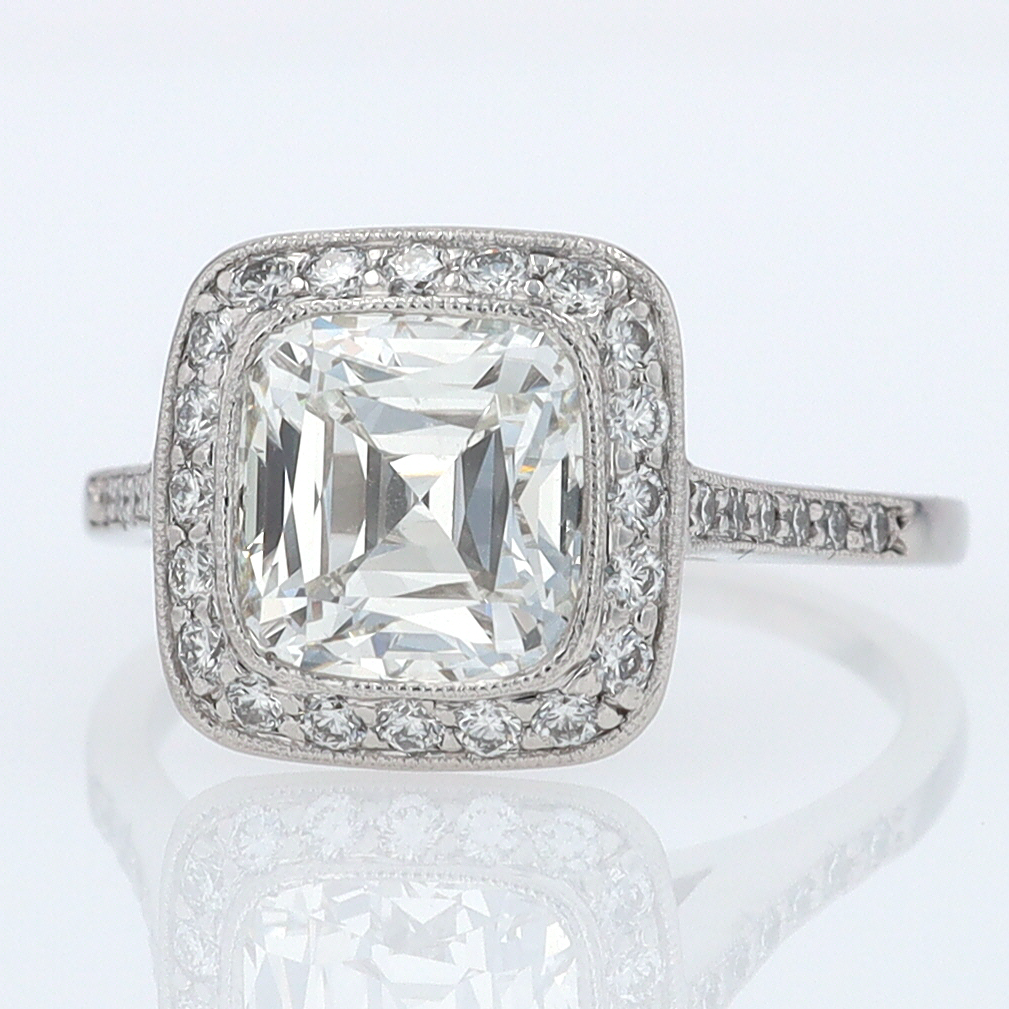 SOLD Tiffany & Co. 2.81 Carat Cushion Diamond Engagement Ring